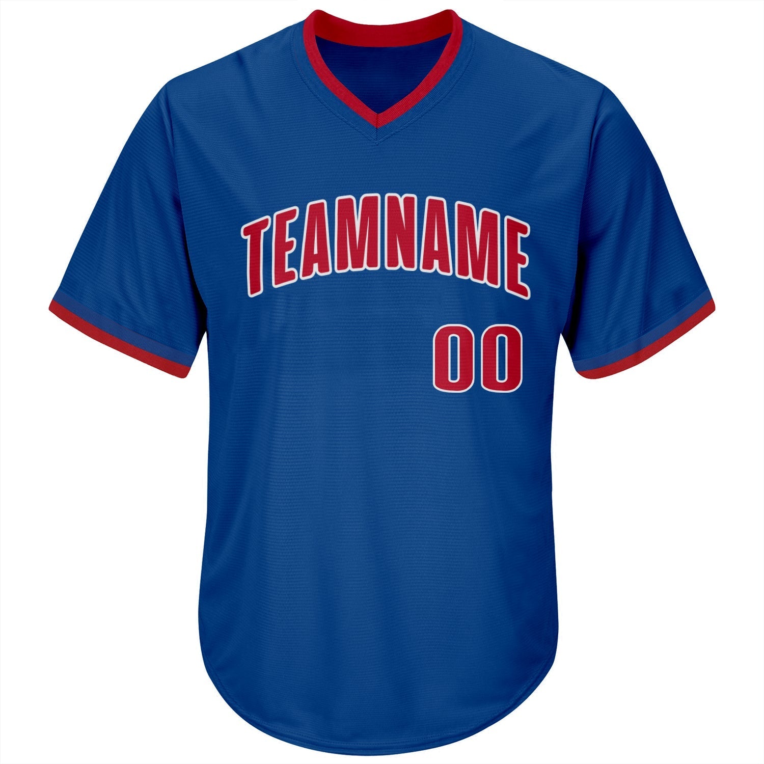 Custom Royal Red-White Authentic Throwback Rib-Knit Baseball Jersey Shirt baseball jersey product view 2