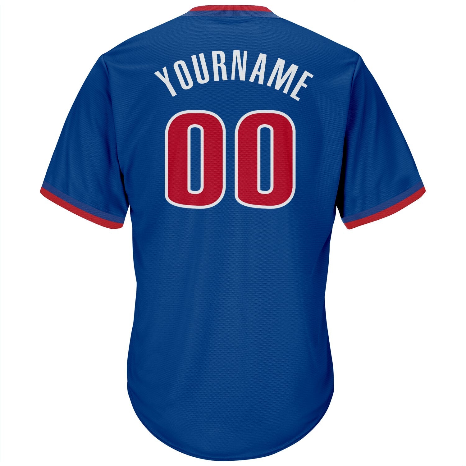 Custom Royal Red-White Authentic Throwback Rib-Knit Baseball Jersey Shirt baseball jersey product view 3