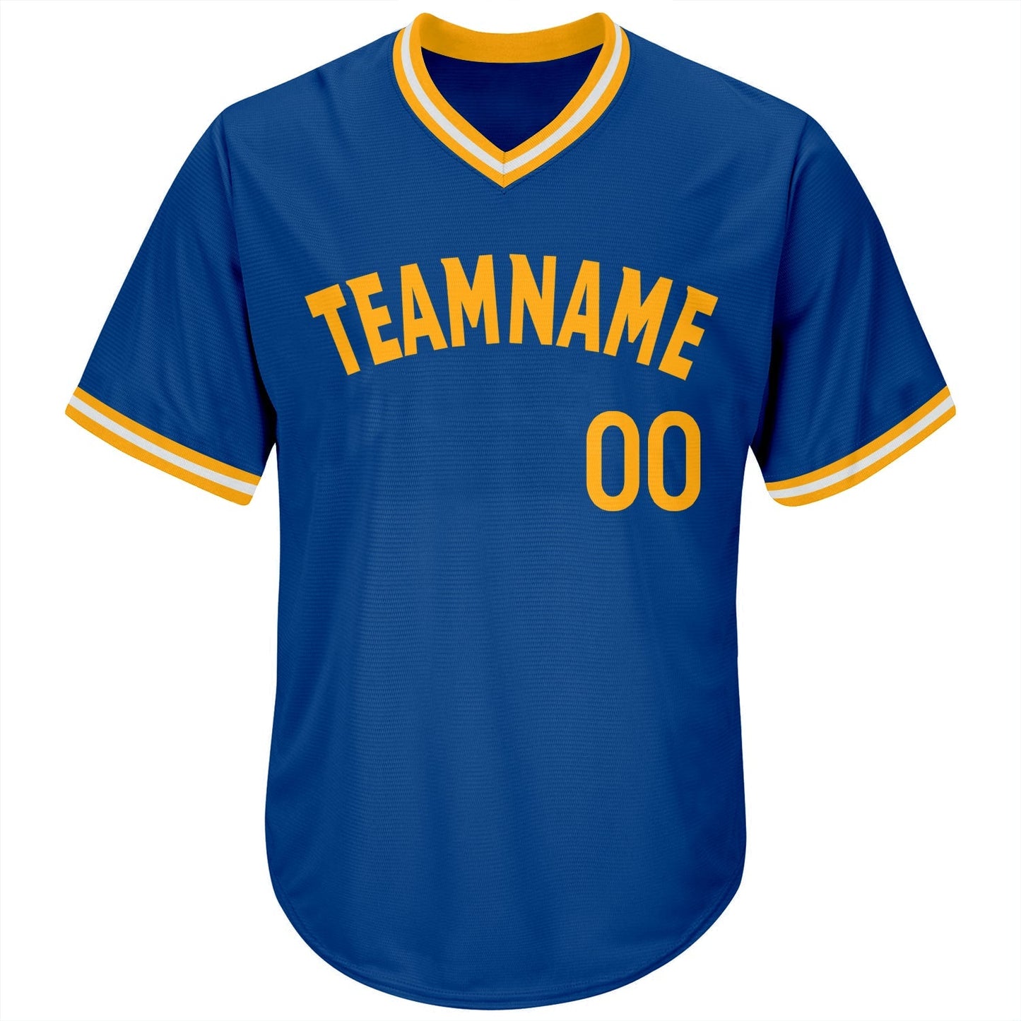 Custom Royal Gold-White Authentic Throwback Rib-Knit Baseball Jersey Shirt baseball jersey product view 2