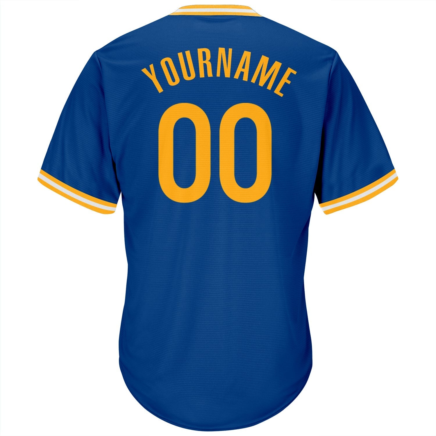 Custom Royal Gold-White Authentic Throwback Rib-Knit Baseball Jersey Shirt baseball jersey product view 3