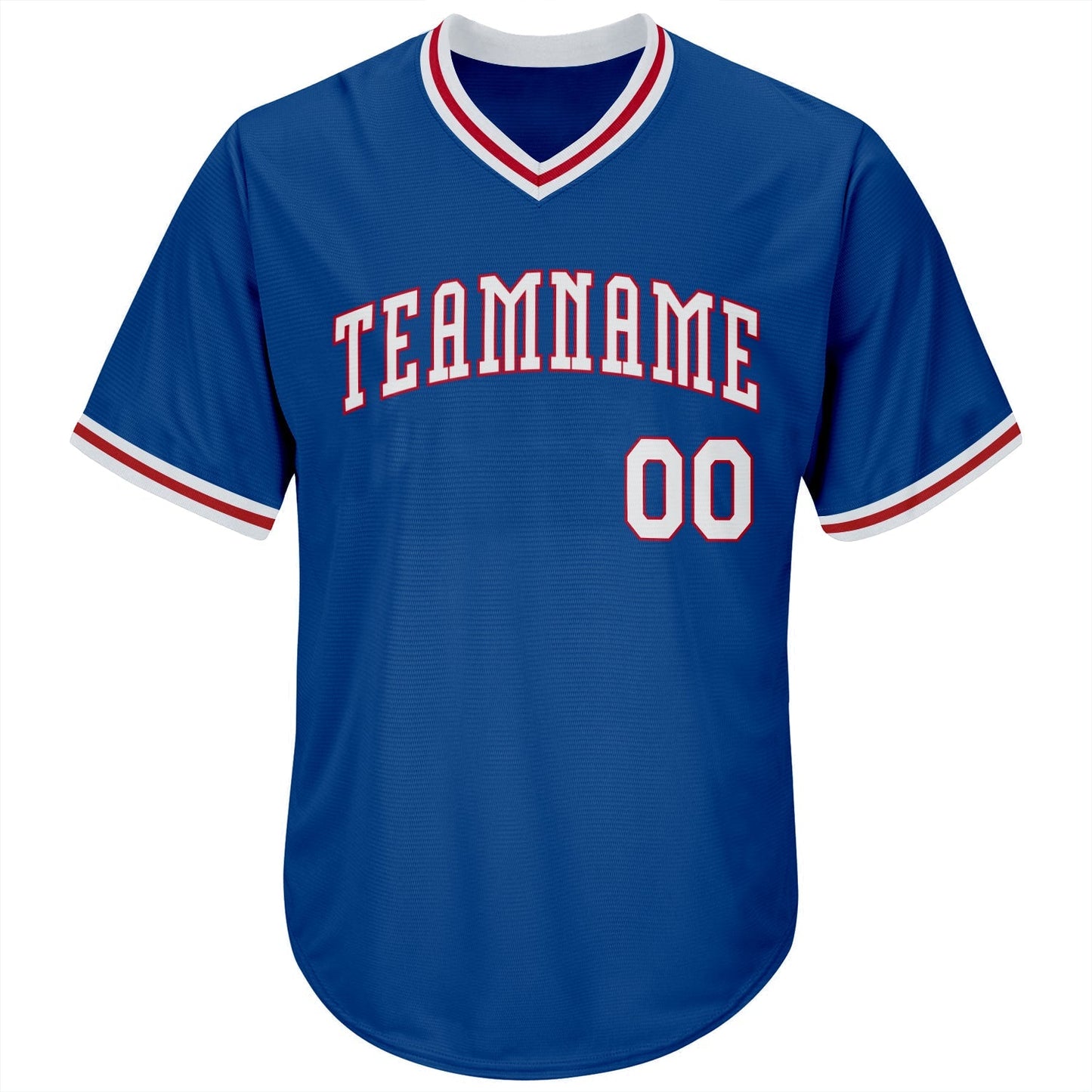 Custom Royal White-Red Authentic Throwback Rib-Knit Baseball Jersey Shirt baseball jersey product view 2