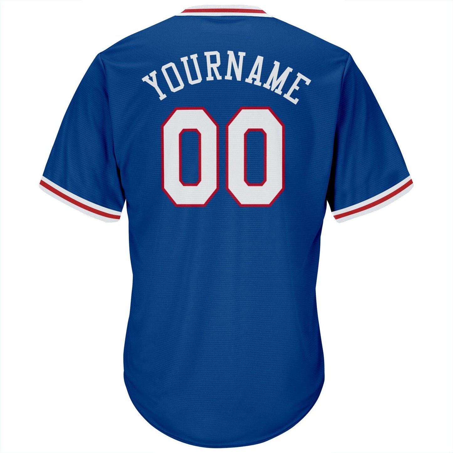 Custom Royal White-Red Authentic Throwback Rib-Knit Baseball Jersey Shirt baseball jersey product view 3