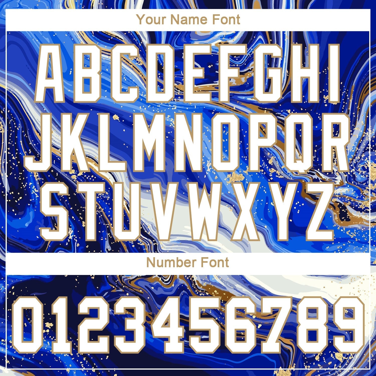 Custom Royal White-Old Gold 3D Pattern Design Marble Authentic Baseball Jersey baseball jersey product view 5