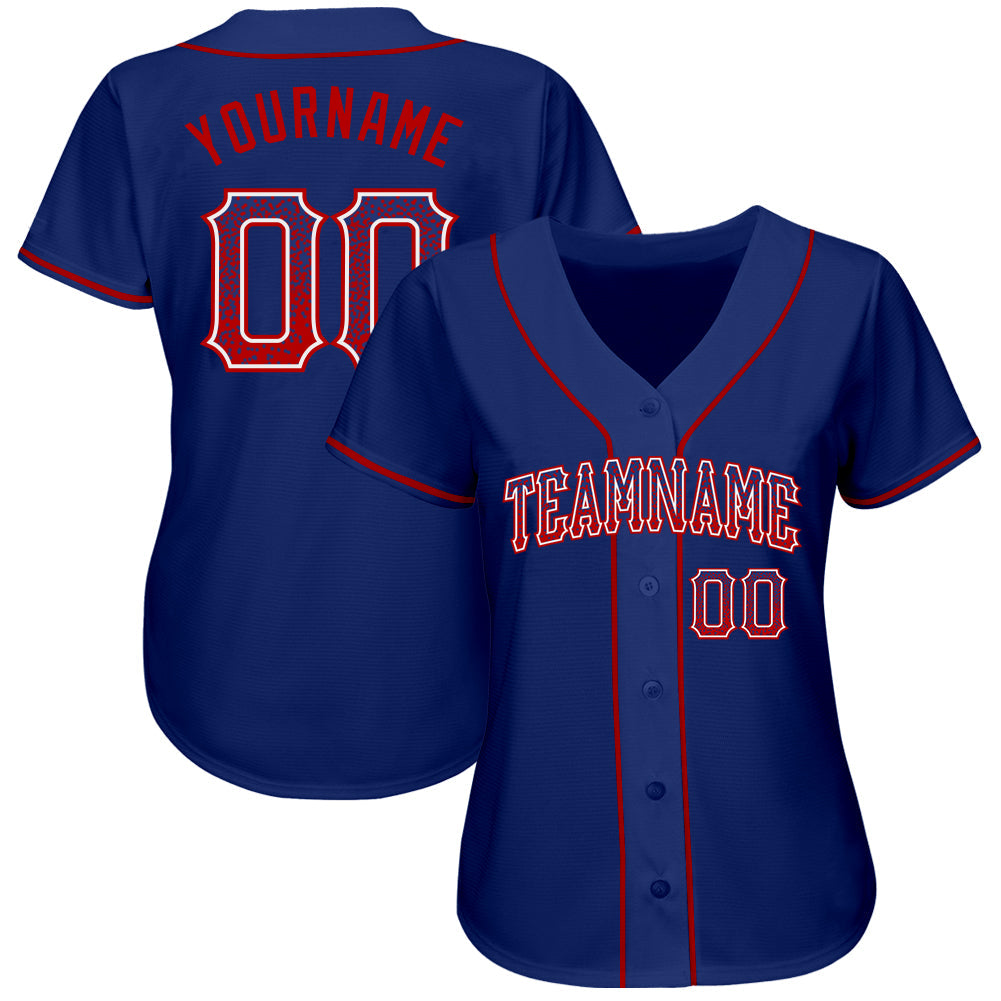Custom Royal Red-White Authentic Drift Fashion Baseball Jersey baseball jersey product view 2