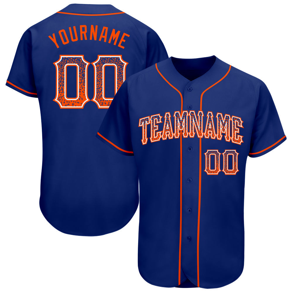 Custom Royal Orange-White Authentic Drift Fashion Baseball Jersey baseball jersey product view 1