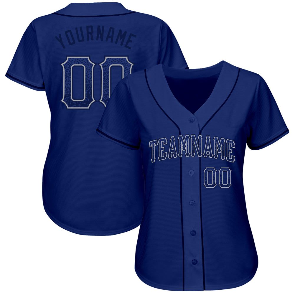 Custom Royal Navy-Gray Authentic Drift Fashion Baseball Jersey baseball jersey product view 2