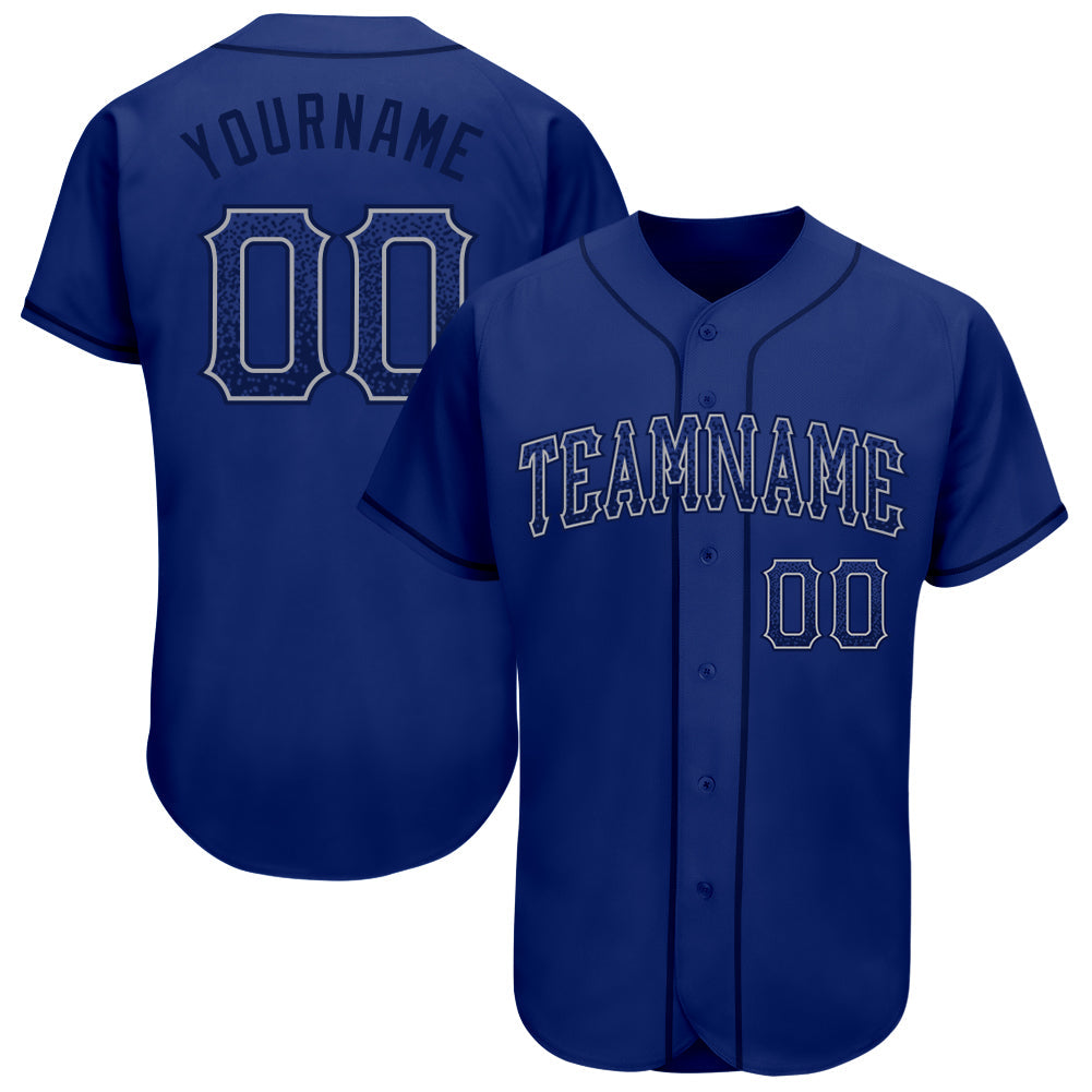Custom Royal Navy-Gray Authentic Drift Fashion Baseball Jersey baseball jersey product view 1