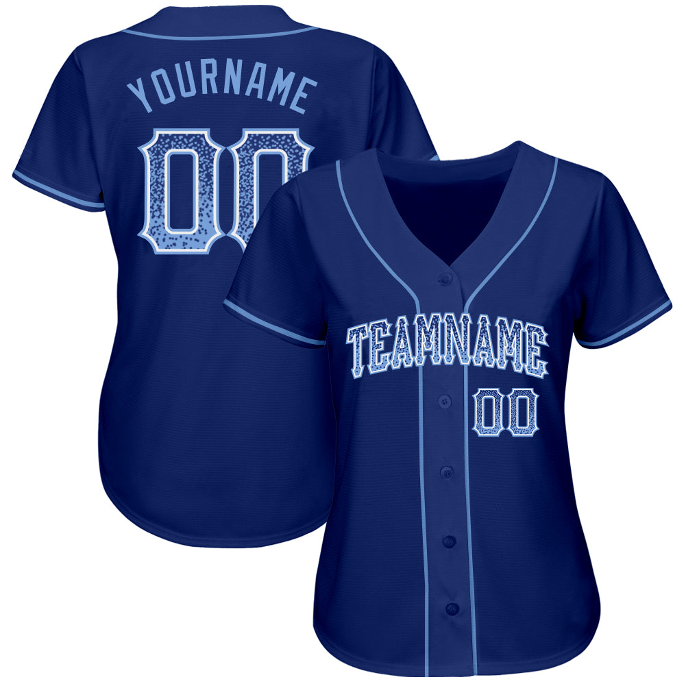 Custom Royal Light Blue-White Authentic Drift Fashion Baseball Jersey baseball jersey product view 2