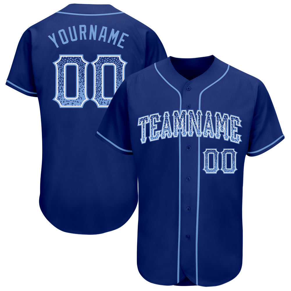 Custom Royal Light Blue-White Authentic Drift Fashion Baseball Jersey baseball jersey product view 1