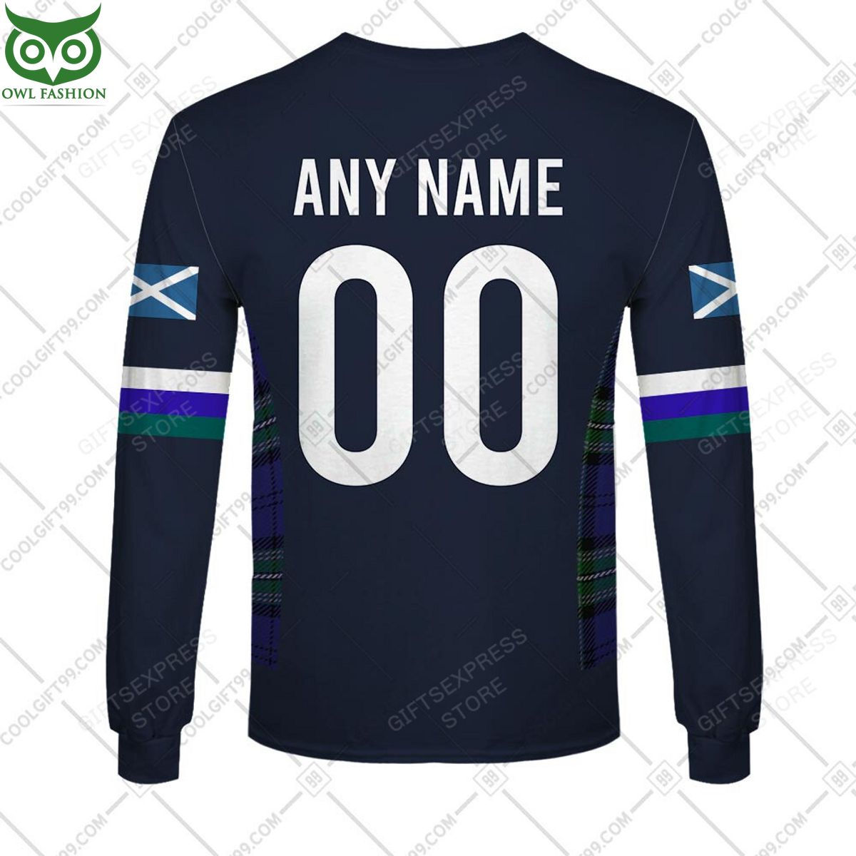 Rugby World Cup Scotland Home Jersey Personalized 3D Hoodie Tshirt sports jersey product view 4