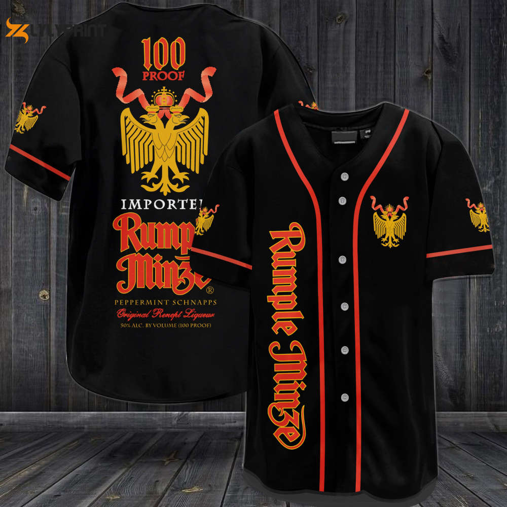 Rumple Minze 100 Proof Imported Baseball Jersey - lylyprint.com baseball jersey product view 1
