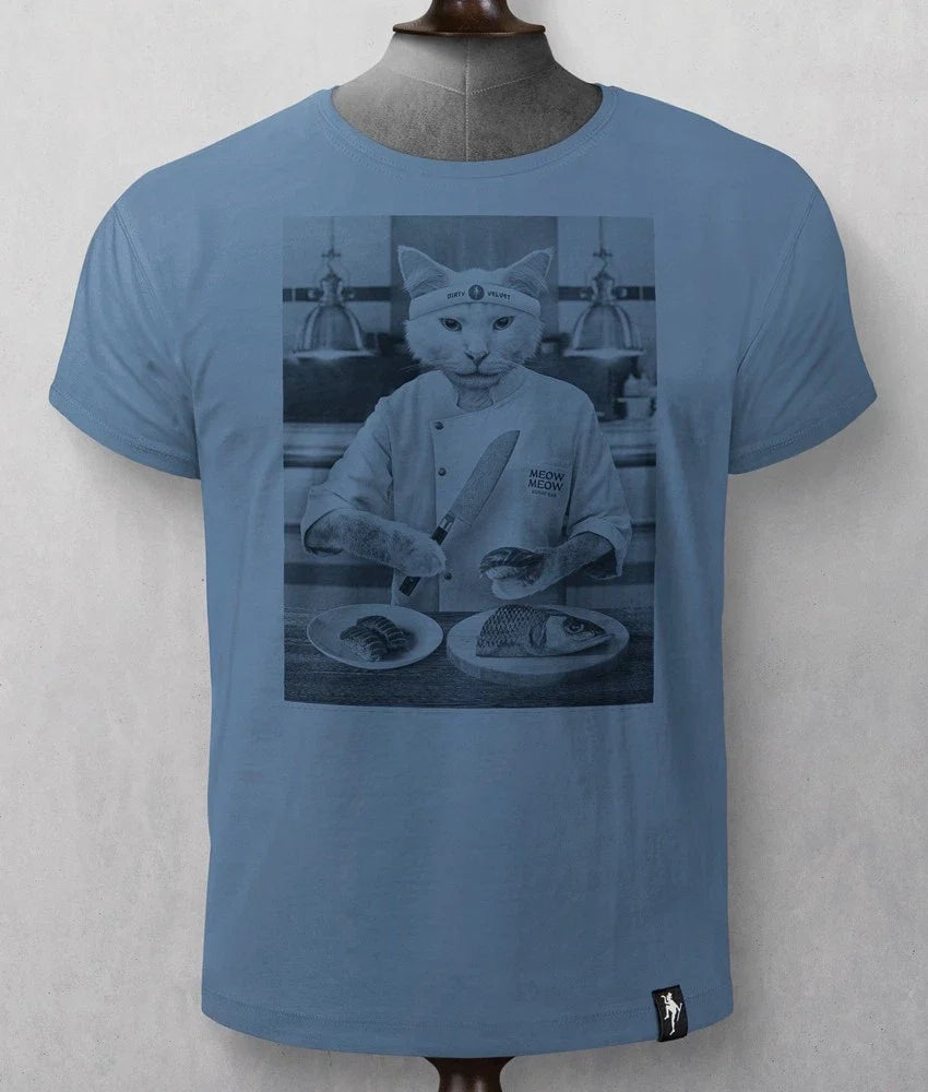 Dirty Velvet - 100% Organic Cotton 'Sushi Cat' Tshirt (3XL ONLY) Unisex T-shirt, Sweatshirt, Hoodie, Long Sleeve Tee - T-Shirt, Sweatshirt, Hoodie