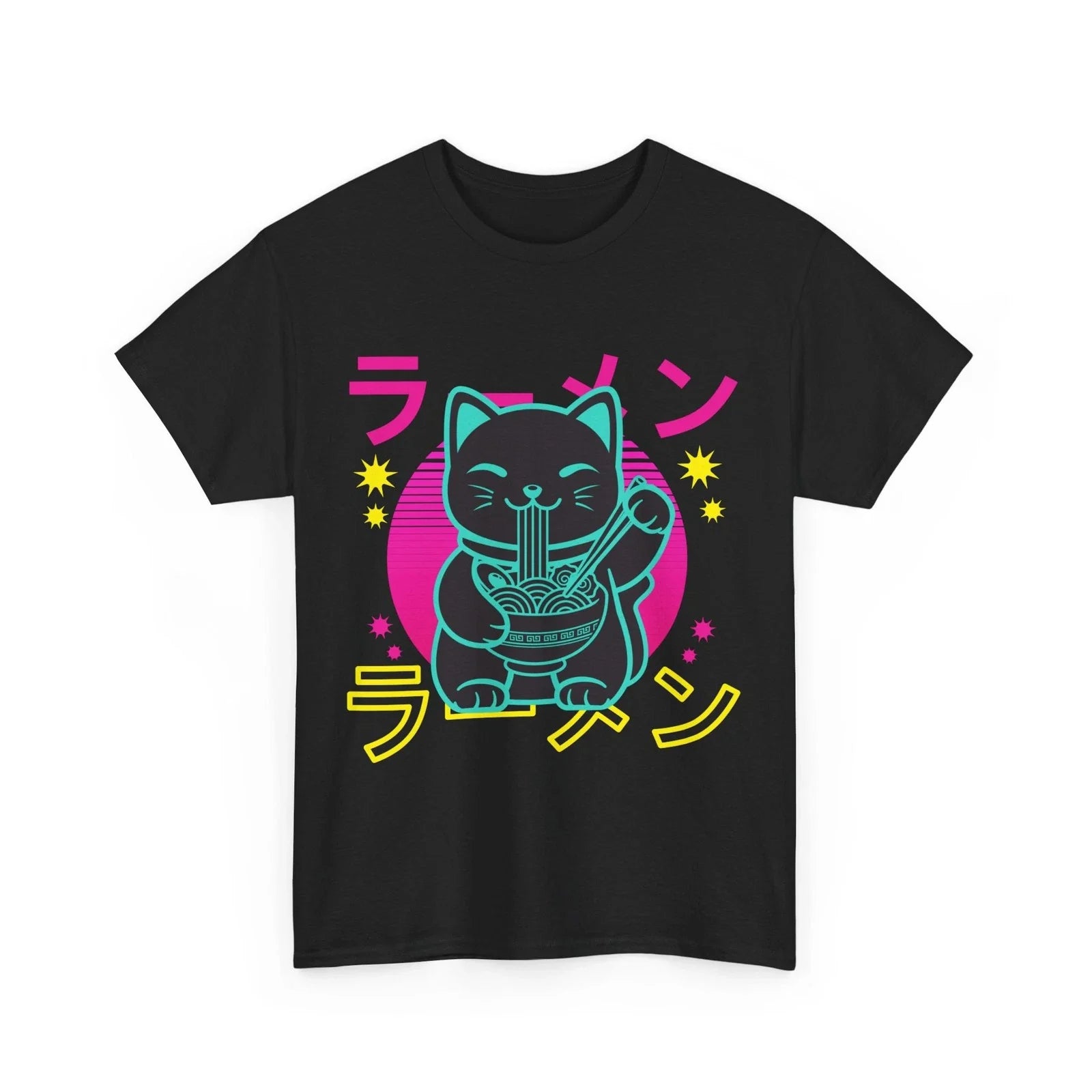 Kawaii Cat Shirt, Japanese Food Lovers Cat Eating Ramen Kitten T-shirt Unisex T-shirt, Sweatshirt, Hoodie, Long Sleeve Tee - T-Shirt, Sweatshirt, Hoodie