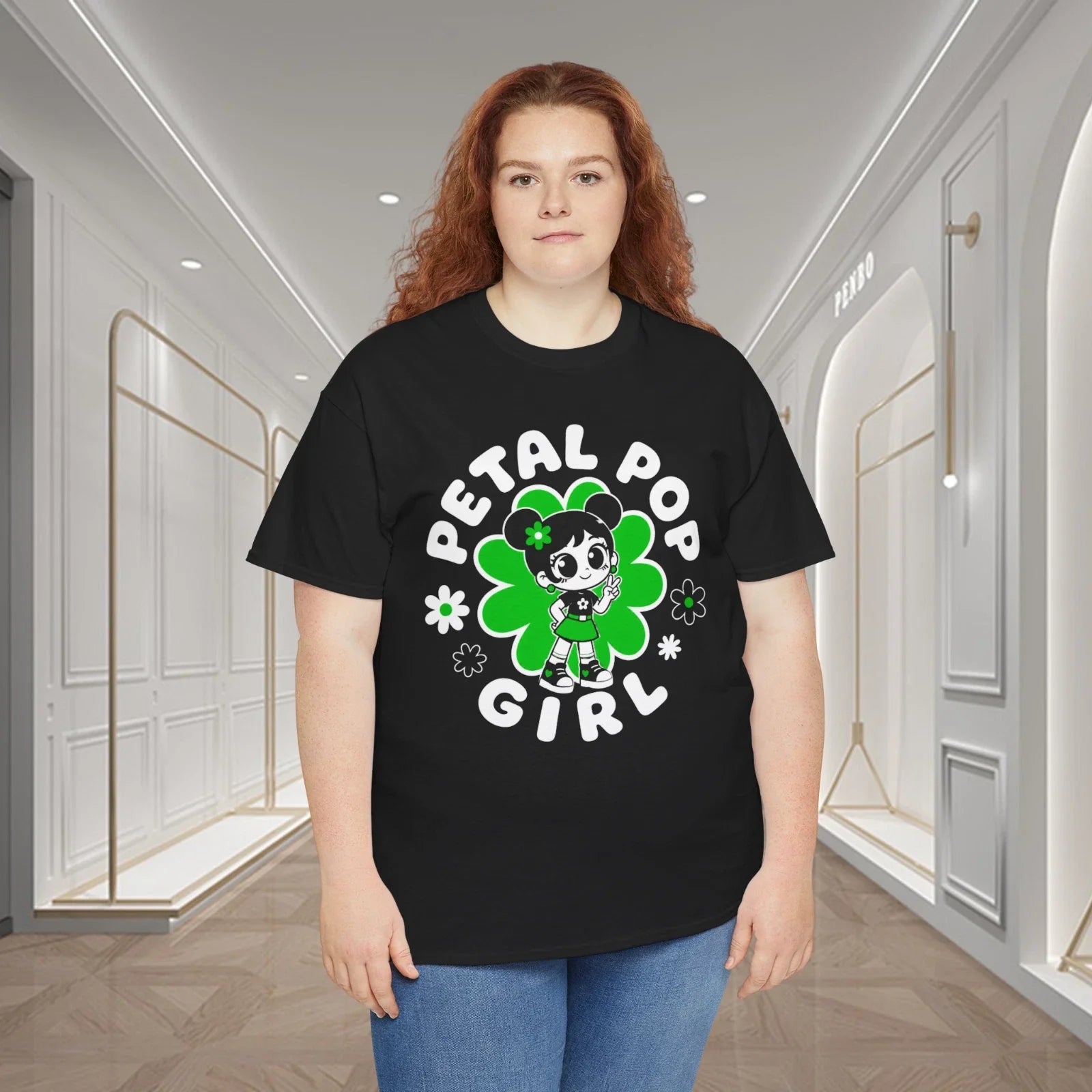 Petal Pop Girl Cute Flower Cartoon Graphic T-Shirt Unisex T-shirt, Sweatshirt, Hoodie, Long Sleeve Tee - T-Shirt, Sweatshirt, Hoodie