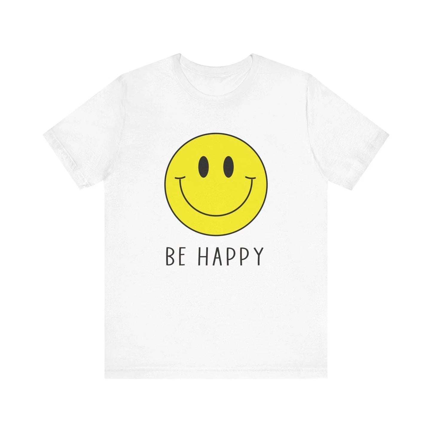 Unisex Be Happy Yellow Smile Face Shirt Happy Face Cute Hippie 70s T-Shirt Unisex T-shirt, Sweatshirt, Hoodie, Long Sleeve Tee - T-Shirt, Sweatshirt, Hoodie