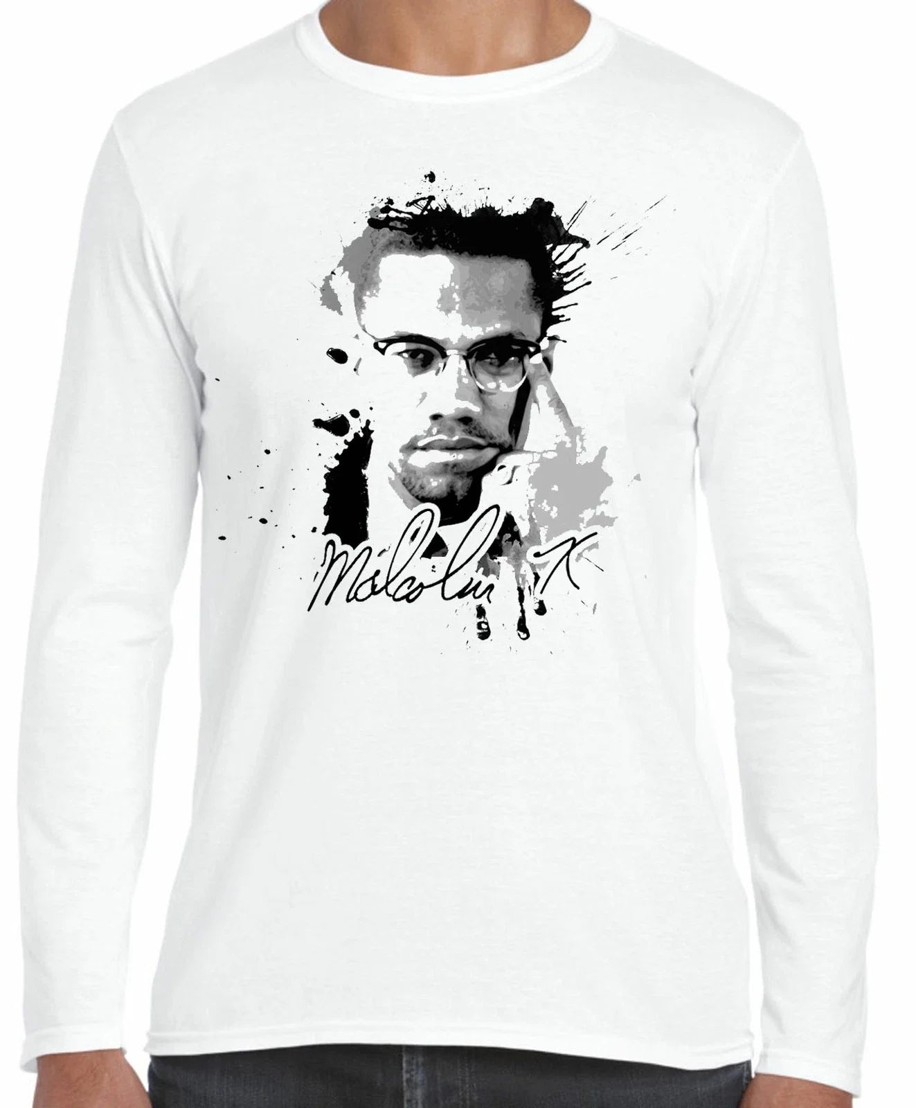 Malcolm X Grunge Design Long Sleeve T-Shirt - Black Pathers Civil Rights Unisex T-shirt, Sweatshirt, Hoodie, Long Sleeve Tee - T-Shirt, Sweatshirt, Hoodie