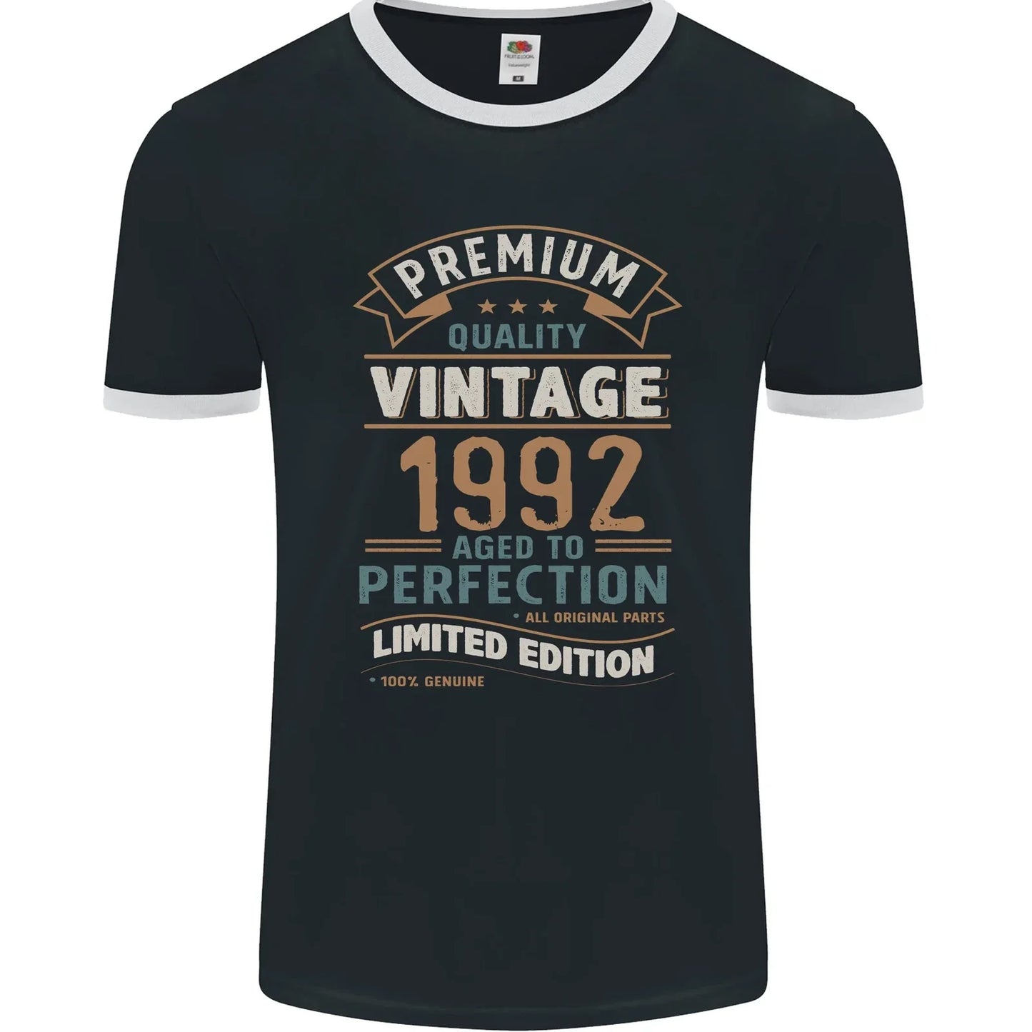 Premium Vintage 34th Birthday 1992 Mens Ringer T-Shirt FotL Unisex T-shirt, Sweatshirt, Hoodie, Long Sleeve Tee - T-Shirt, Sweatshirt, Hoodie