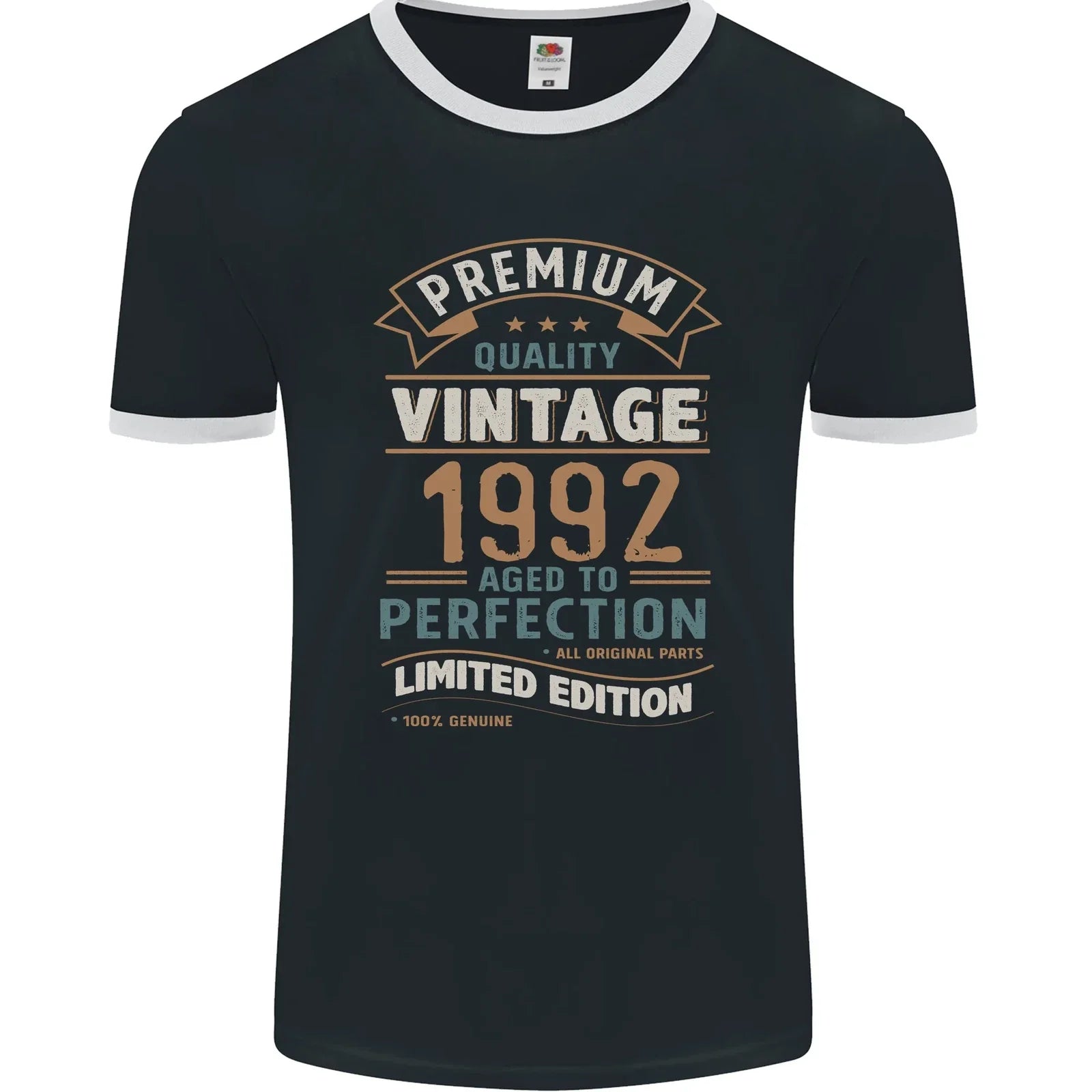 Premium Vintage 34th Birthday 1992 Mens Ringer T-Shirt FotL Unisex T-shirt, Sweatshirt, Hoodie, Long Sleeve Tee - T-Shirt, Sweatshirt, Hoodie