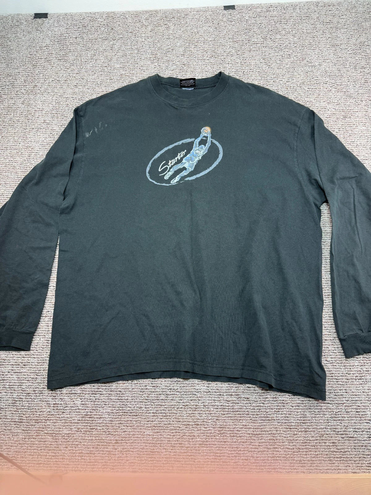 Vintage Starter Long Sleeve Shirt Basketball Black Size XL Made In Mexico Unisex T-shirt, Sweatshirt, Hoodie, Long Sleeve Tee - T-Shirt, Sweatshirt, Hoodie
