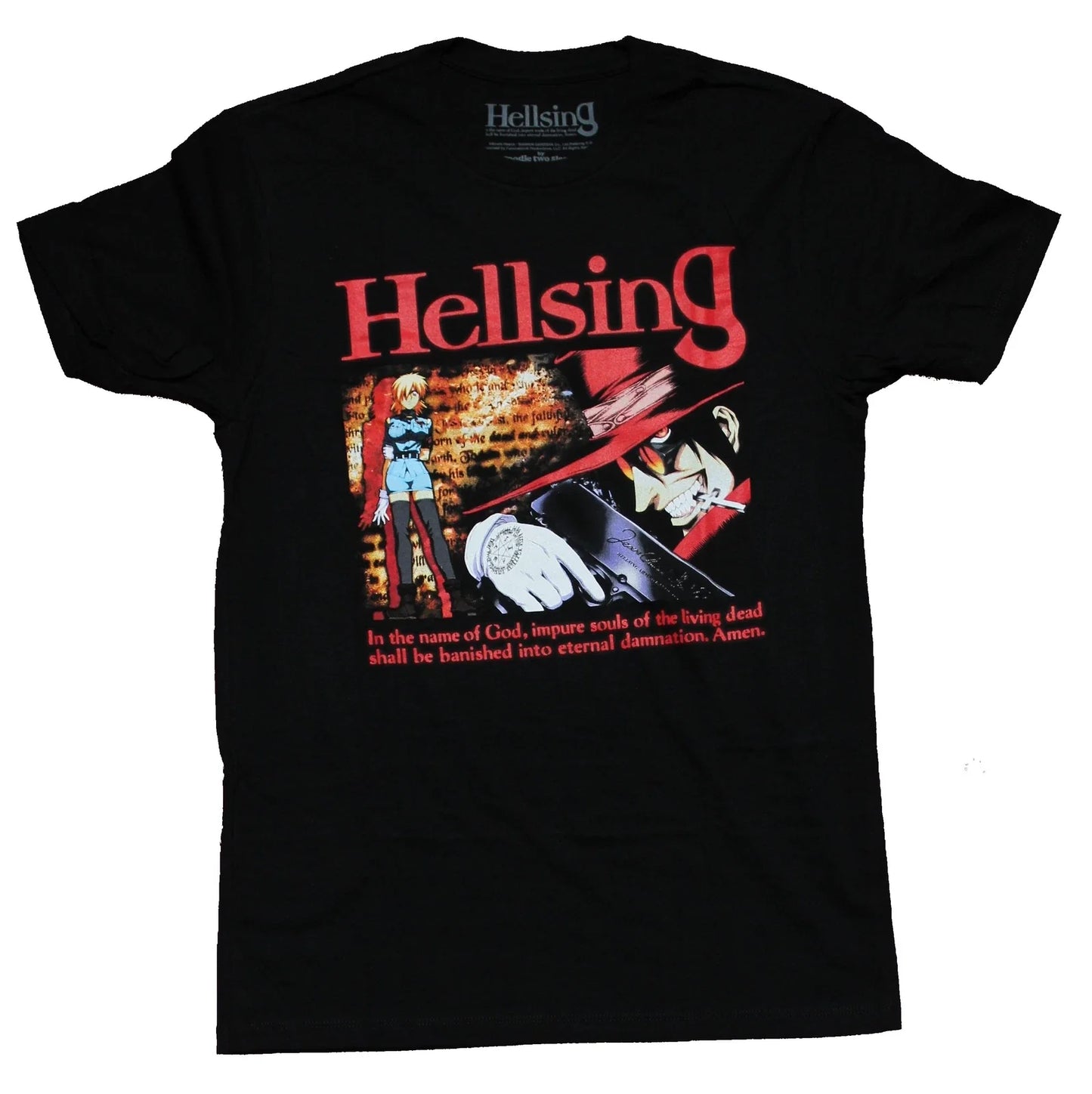 Hellsing Adult New T-Shirt - Alucard Sera's Gun Pose Over Long Quote Unisex T-shirt, Sweatshirt, Hoodie, Long Sleeve Tee - T-Shirt, Sweatshirt, Hoodie