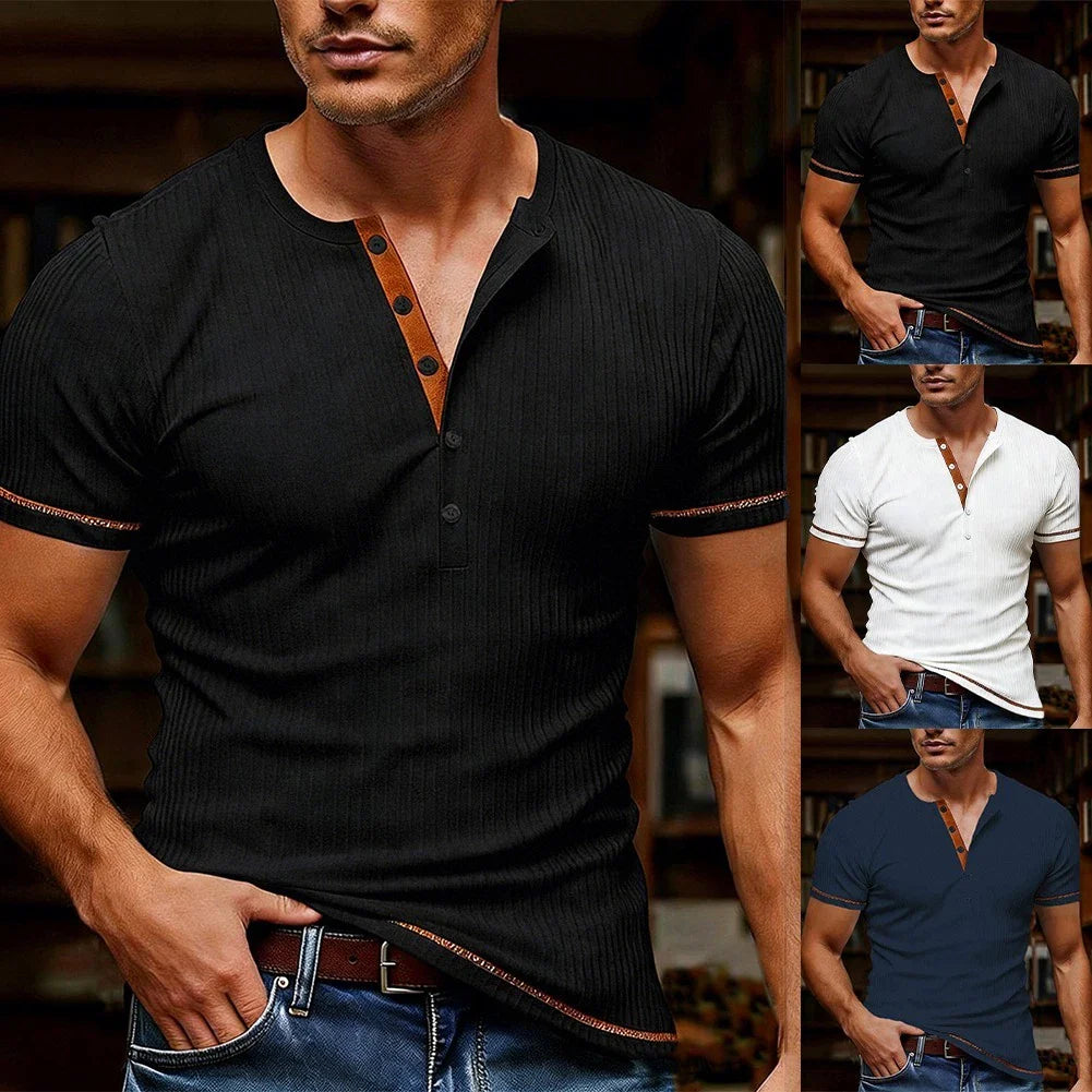 V Neck Tee Men Short Sleeve Casual Wear Lightweight Polyester 4% Spandex Blend Unisex T-shirt, Sweatshirt, Hoodie, Long Sleeve Tee - T-Shirt, Sweatshirt, Hoodie