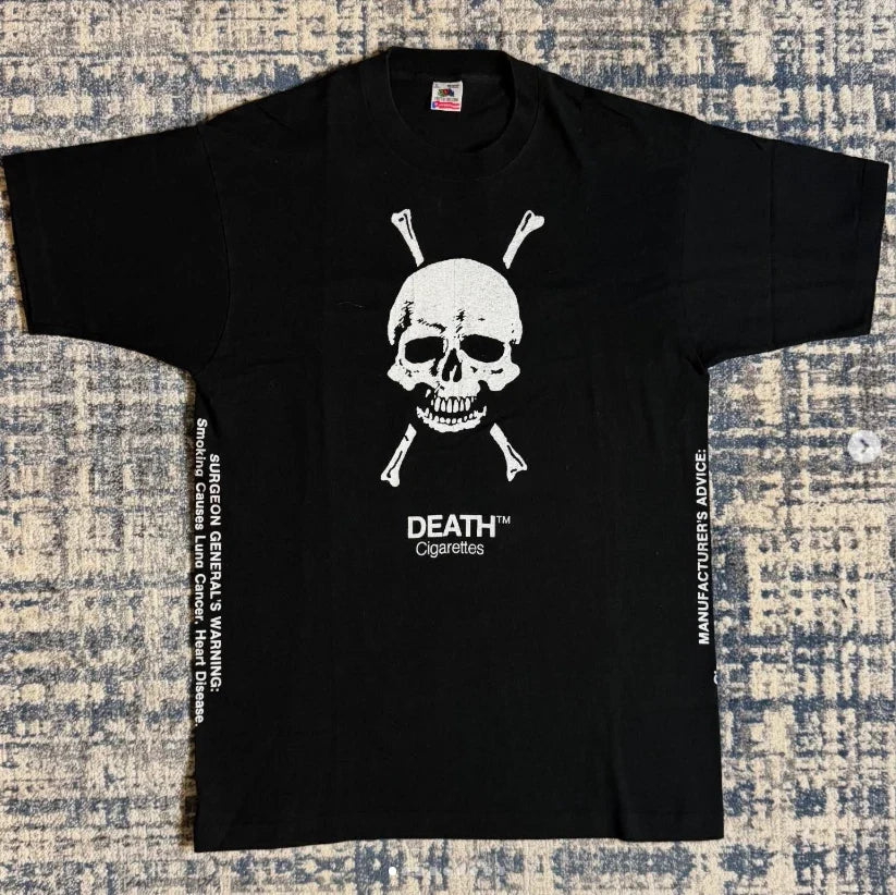 90s DEATH CIGARETTES Vintage T-Shirt Reprint Unisex T-shirt, Sweatshirt, Hoodie, Long Sleeve Tee - T-Shirt, Sweatshirt, Hoodie