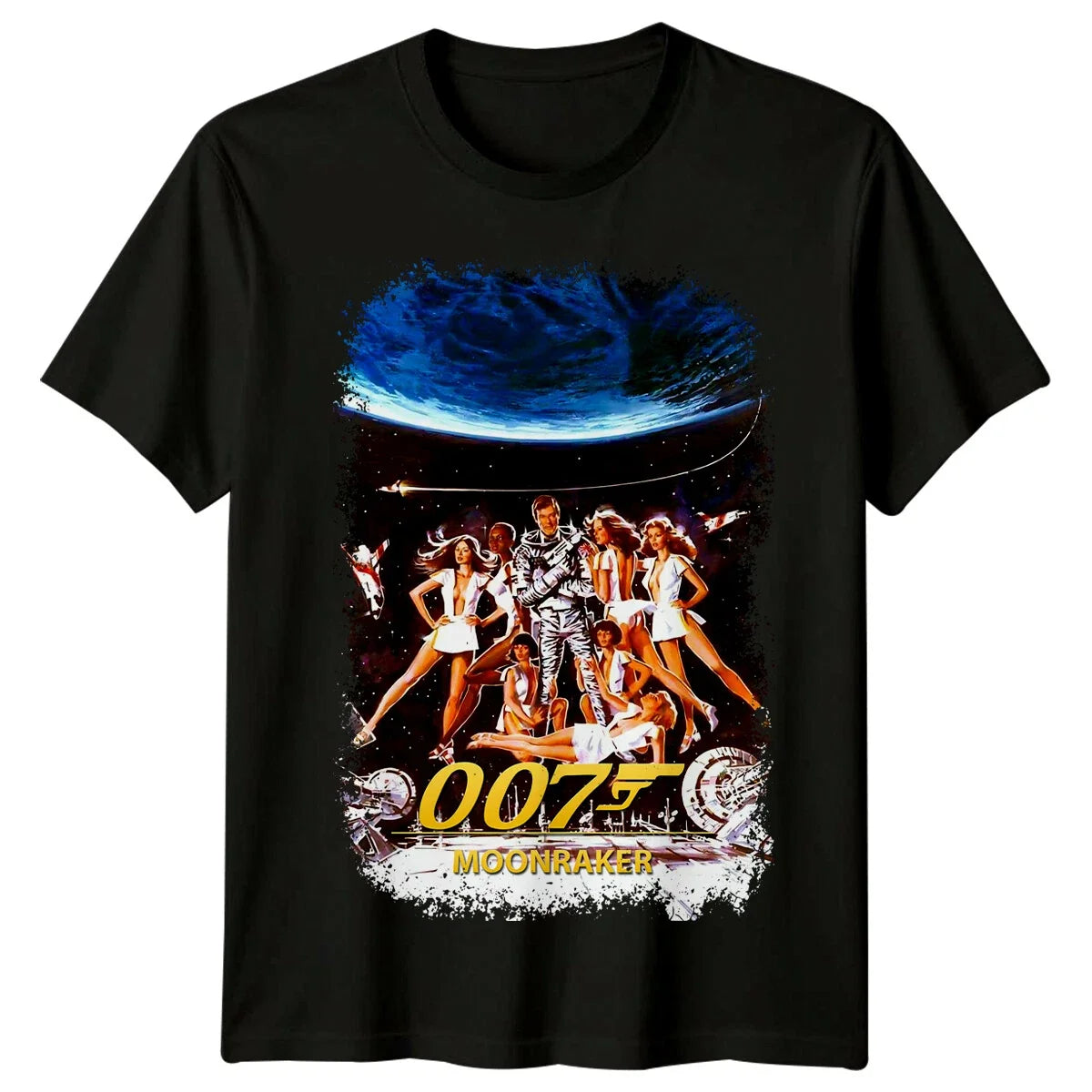 Moonraker (1979) Movie Poster Inspired T-Shirt Retro 80s Tee Unisex T-shirt, Sweatshirt, Hoodie, Long Sleeve Tee - T-Shirt, Sweatshirt, Hoodie