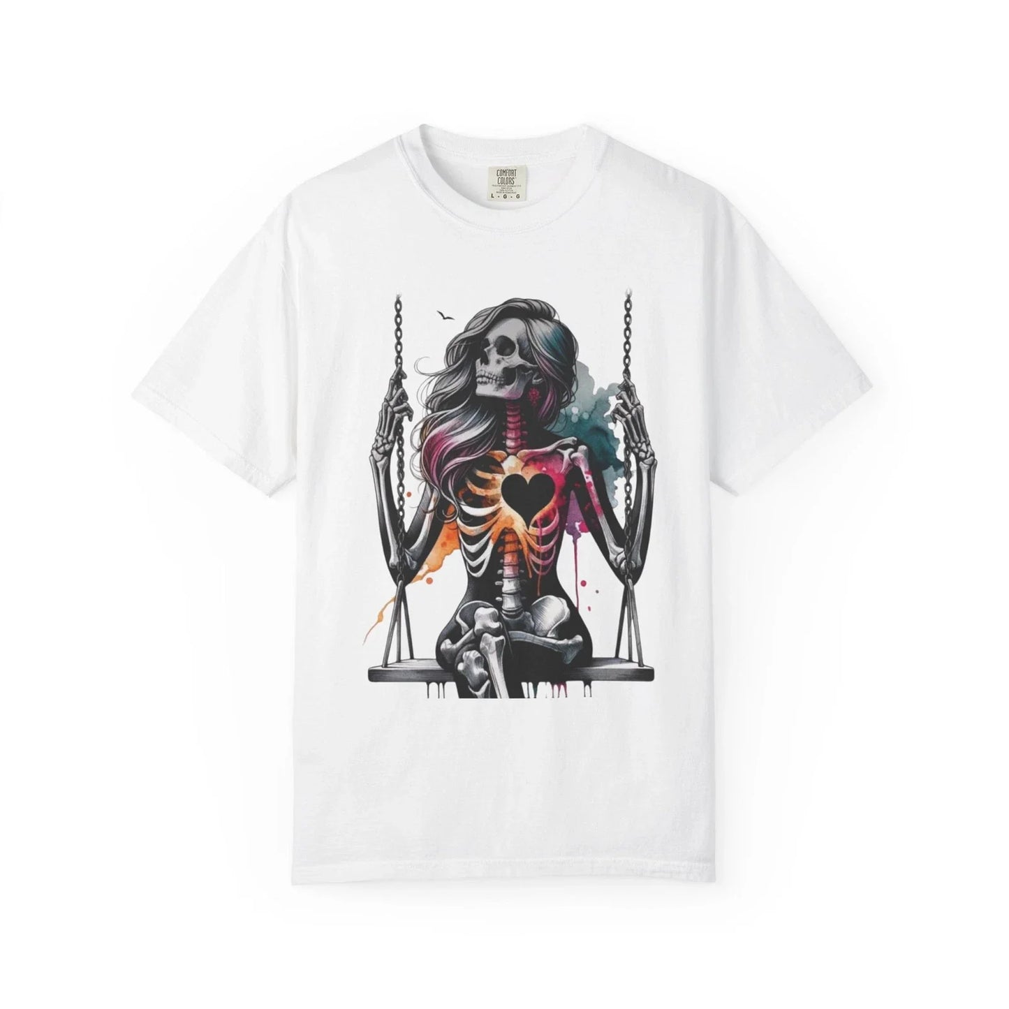 Colorful Skeleton Graphic T-shirt, Unisex Tee, Halloween Shirt, Boho Chic [...] Unisex T-shirt, Sweatshirt, Hoodie, Long Sleeve Tee - T-Shirt, Sweatshirt, Hoodie