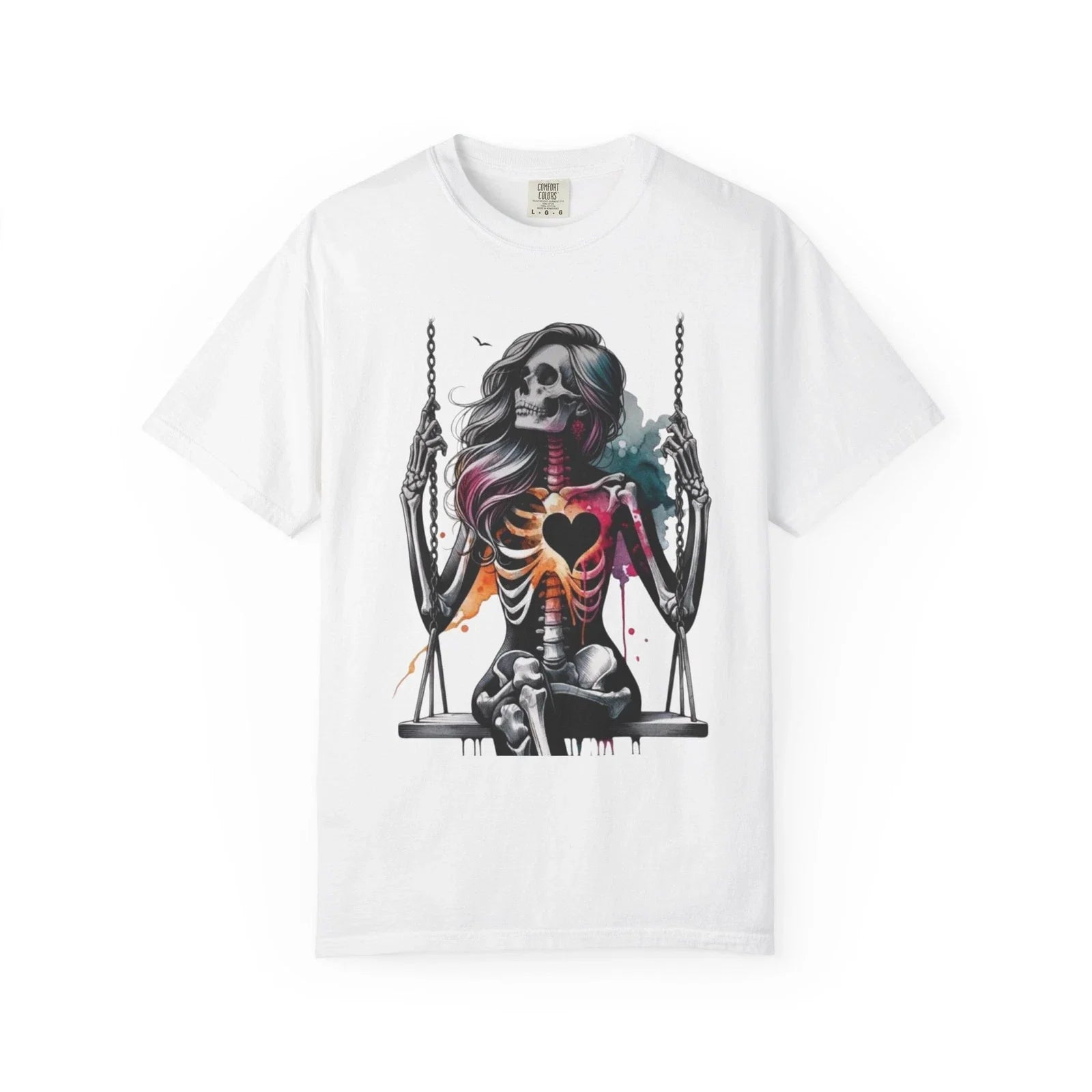 Colorful Skeleton Graphic T-shirt, Unisex Tee, Halloween Shirt, Boho Chic [...] Unisex T-shirt, Sweatshirt, Hoodie, Long Sleeve Tee - T-Shirt, Sweatshirt, Hoodie