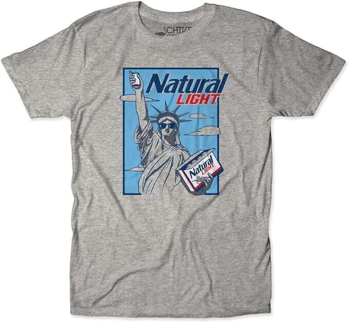 theCHIVE Natural Light Natty Statue of Liberty T-Shirt Unisex T-shirt, Sweatshirt, Hoodie, Long Sleeve Tee - T-Shirt, Sweatshirt, Hoodie