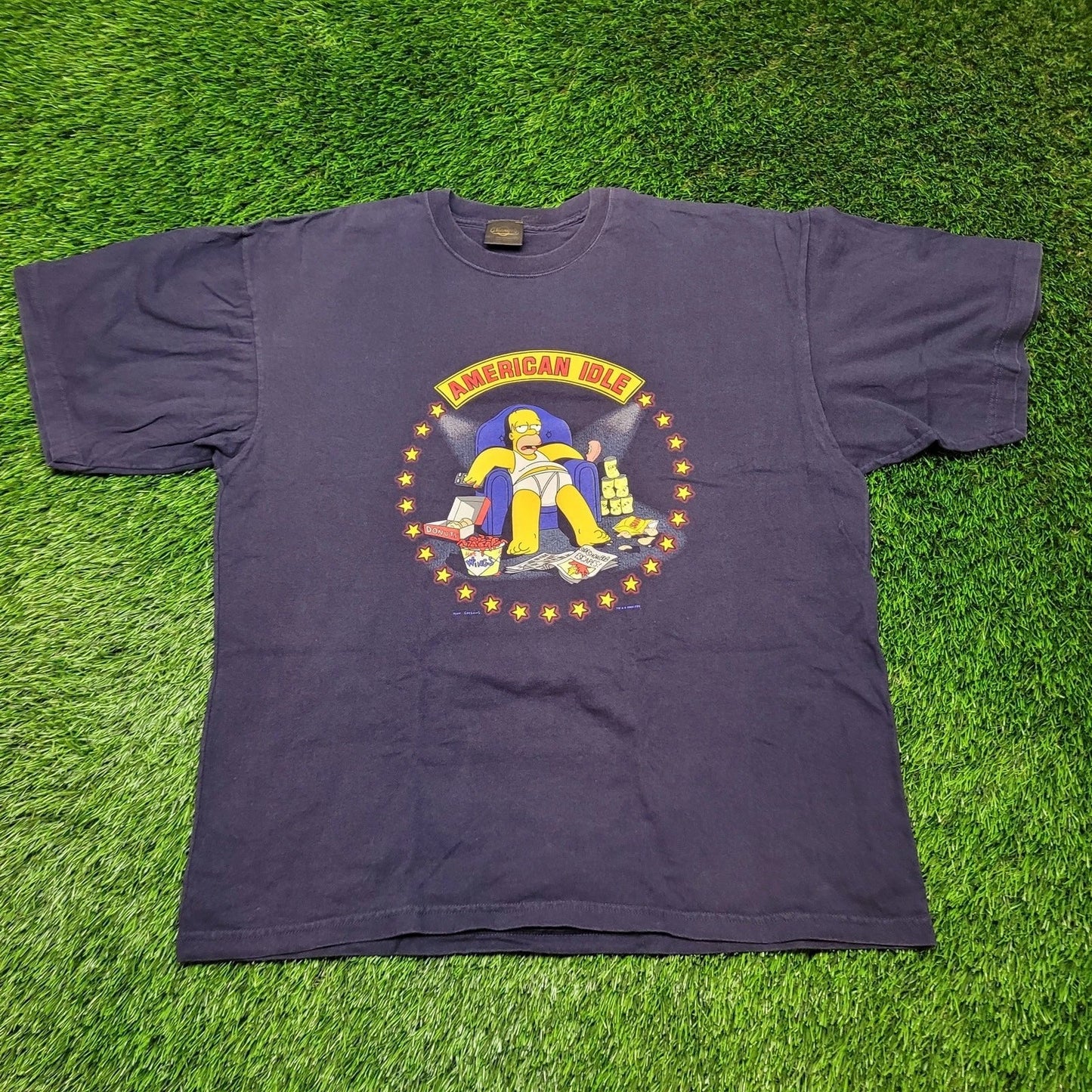 VTG 2002 The Simpsons "American Idle" T-Shirt Mens 2XL Oversized Baggy Y2K Unisex T-shirt, Sweatshirt, Hoodie, Long Sleeve Tee - T-Shirt, Sweatshirt, Hoodie