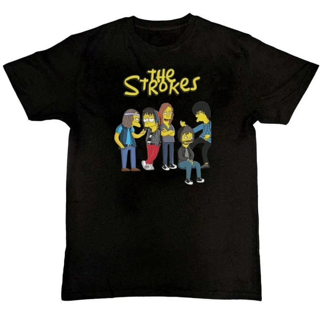 The Strokes simpsons Funny Graphic Print Unisex Mens T-Shirt S M L XL 2 3 4 XL Unisex T-shirt, Sweatshirt, Hoodie, Long Sleeve Tee - T-Shirt, Sweatshirt, Hoodie