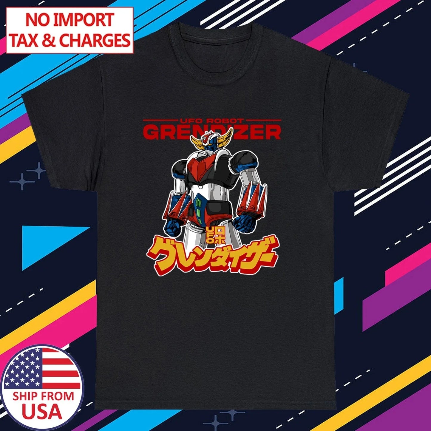 Grendizer UFO Robot Goldorak Men's Black Size S-5XL Unisex T-shirt, Sweatshirt, Hoodie, Long Sleeve Tee - T-Shirt, Sweatshirt, Hoodie