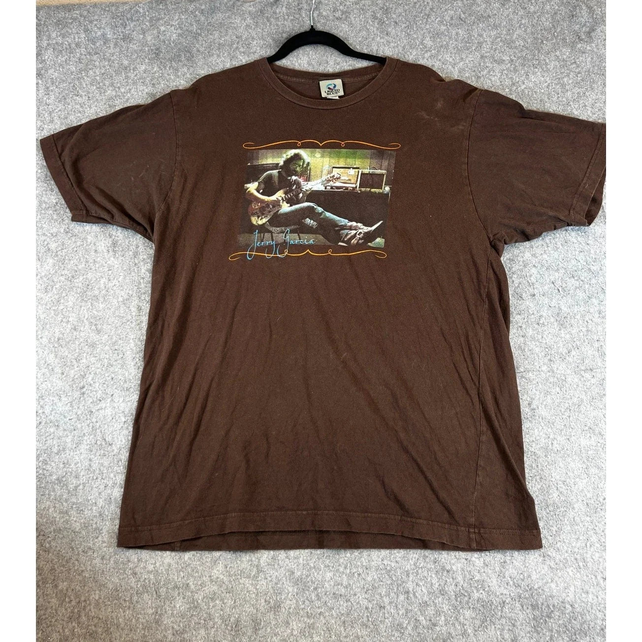 VINTAGE Y2K Jerry Garcia Liquid Blue T Shirt Mens XL Brown Graphic Tee Hippie Unisex T-shirt, Sweatshirt, Hoodie, Long Sleeve Tee - T-Shirt, Sweatshirt, Hoodie