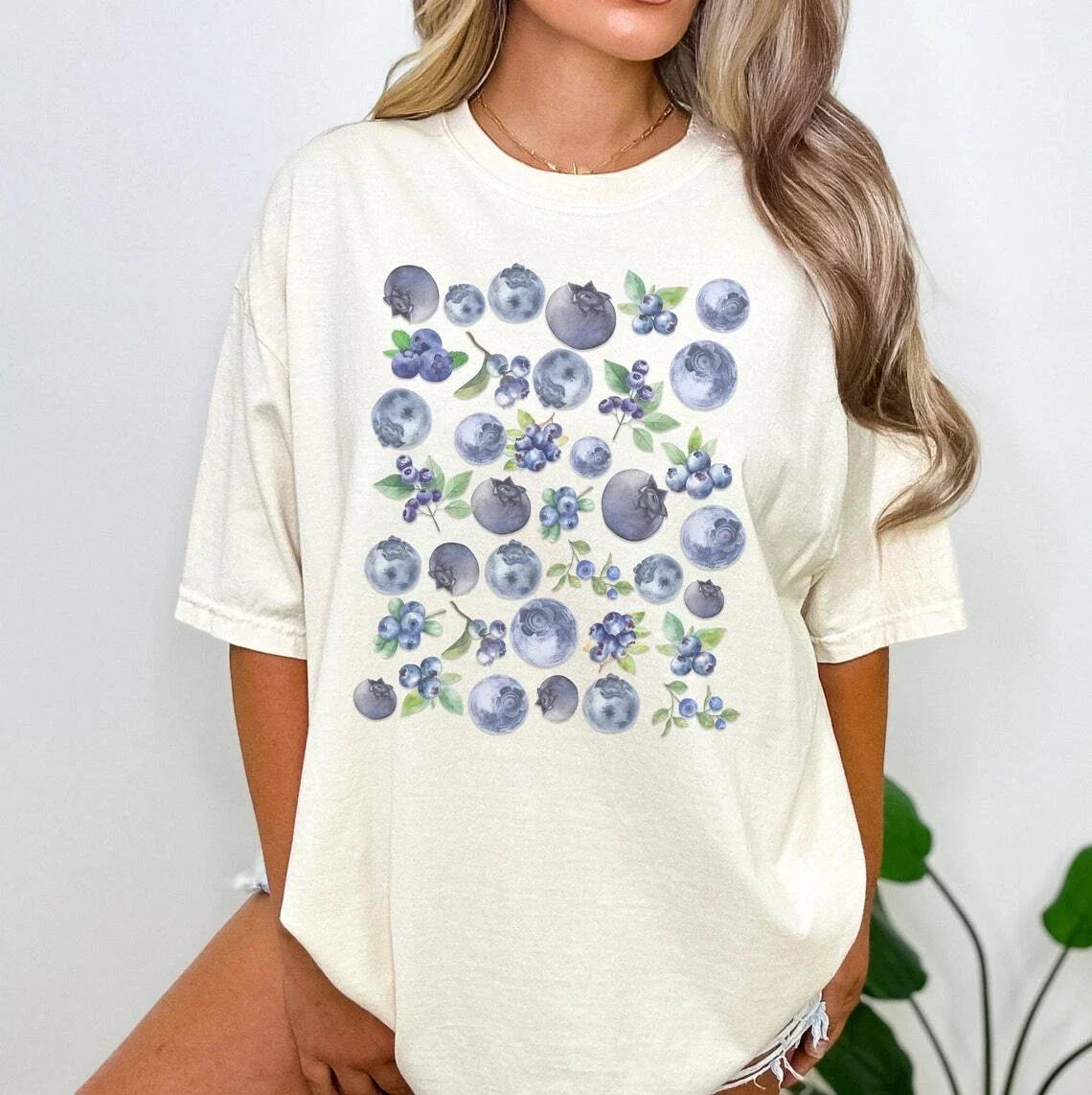 Blueberries, Aesthetic Fruit Shirt, Fruit Shirt, Vintage Graphic Shirt, Foodie Unisex T-shirt, Sweatshirt, Hoodie, Long Sleeve Tee - T-Shirt, Sweatshirt, Hoodie