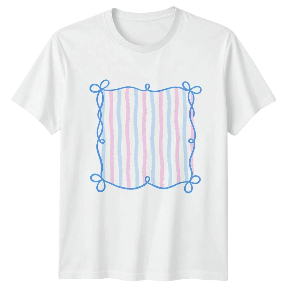 Summer Preppy Striped Frame T-Shirt Preppy Aesthetic Fashion Birthday Gift Unisex T-shirt, Sweatshirt, Hoodie, Long Sleeve Tee - T-Shirt, Sweatshirt, Hoodie