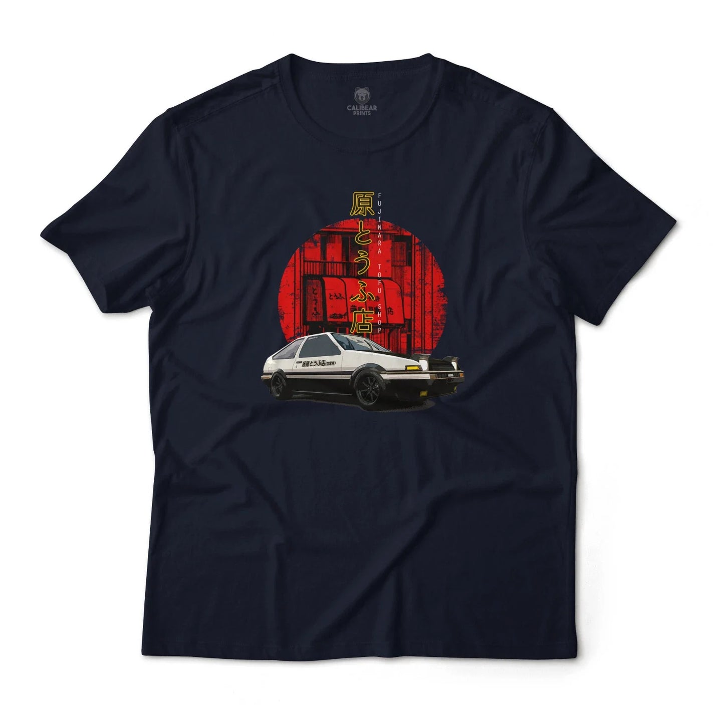 Initial-D Trueno AE86 Car Graphic T-Shirt, w/ Fujiwara Tofu Shop from Anime Unisex T-shirt, Sweatshirt, Hoodie, Long Sleeve Tee - T-Shirt, Sweatshirt, Hoodie