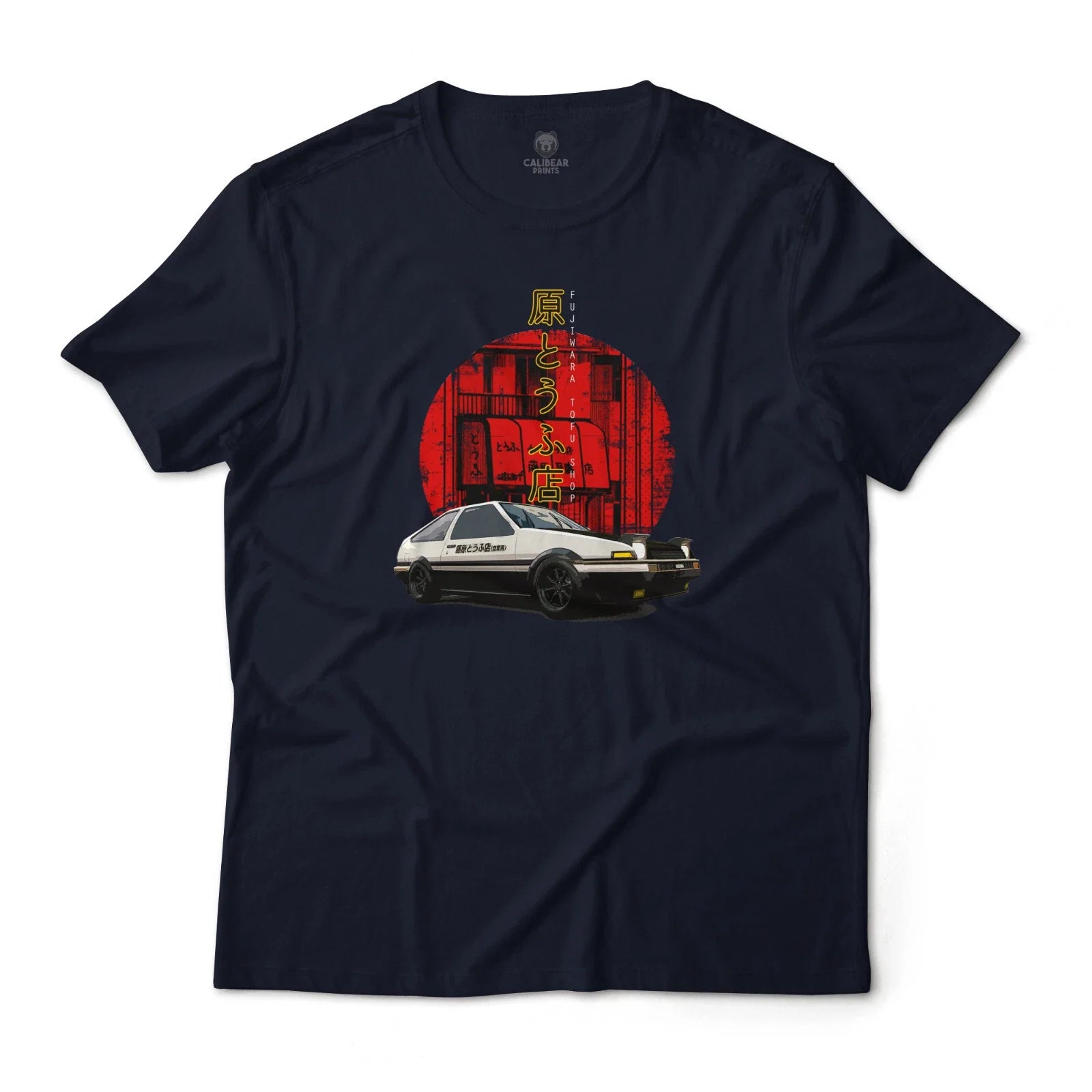 Initial-D Trueno AE86 Car Graphic T-Shirt, w/ Fujiwara Tofu Shop from Anime Unisex T-shirt, Sweatshirt, Hoodie, Long Sleeve Tee - T-Shirt, Sweatshirt, Hoodie