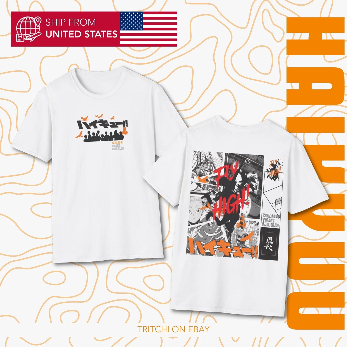 Haikyuu Anime T-Shirt: Fly High Volleyball Club Unisex Top Unisex T-shirt, Sweatshirt, Hoodie, Long Sleeve Tee - T-Shirt, Sweatshirt, Hoodie