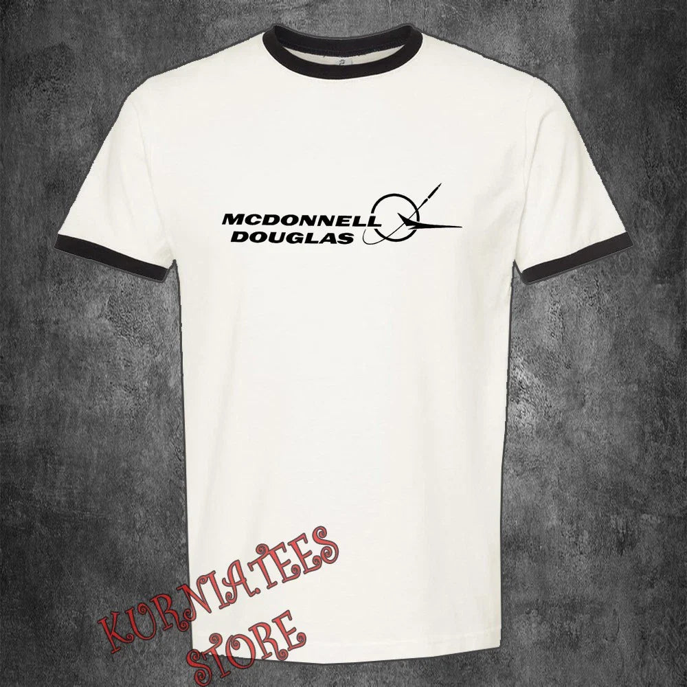 Mcdonnell Douglas Aerospace Aircraft Men's Ringer Black Size S to 3XL Unisex T-shirt, Sweatshirt, Hoodie, Long Sleeve Tee - T-Shirt, Sweatshirt, Hoodie