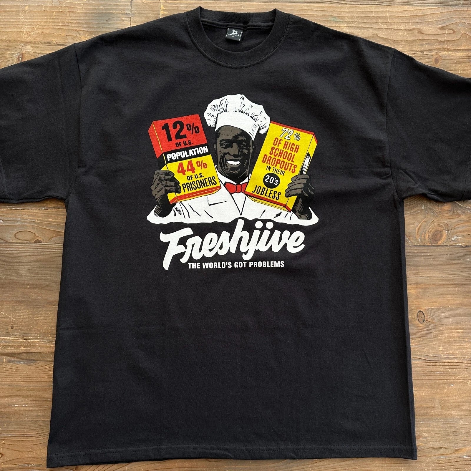 Extremely Rare Vintage New From 2008 Freshjive "Problems" Men's T-Shirt Black Unisex T-shirt, Sweatshirt, Hoodie, Long Sleeve Tee - T-Shirt, Sweatshirt, Hoodie