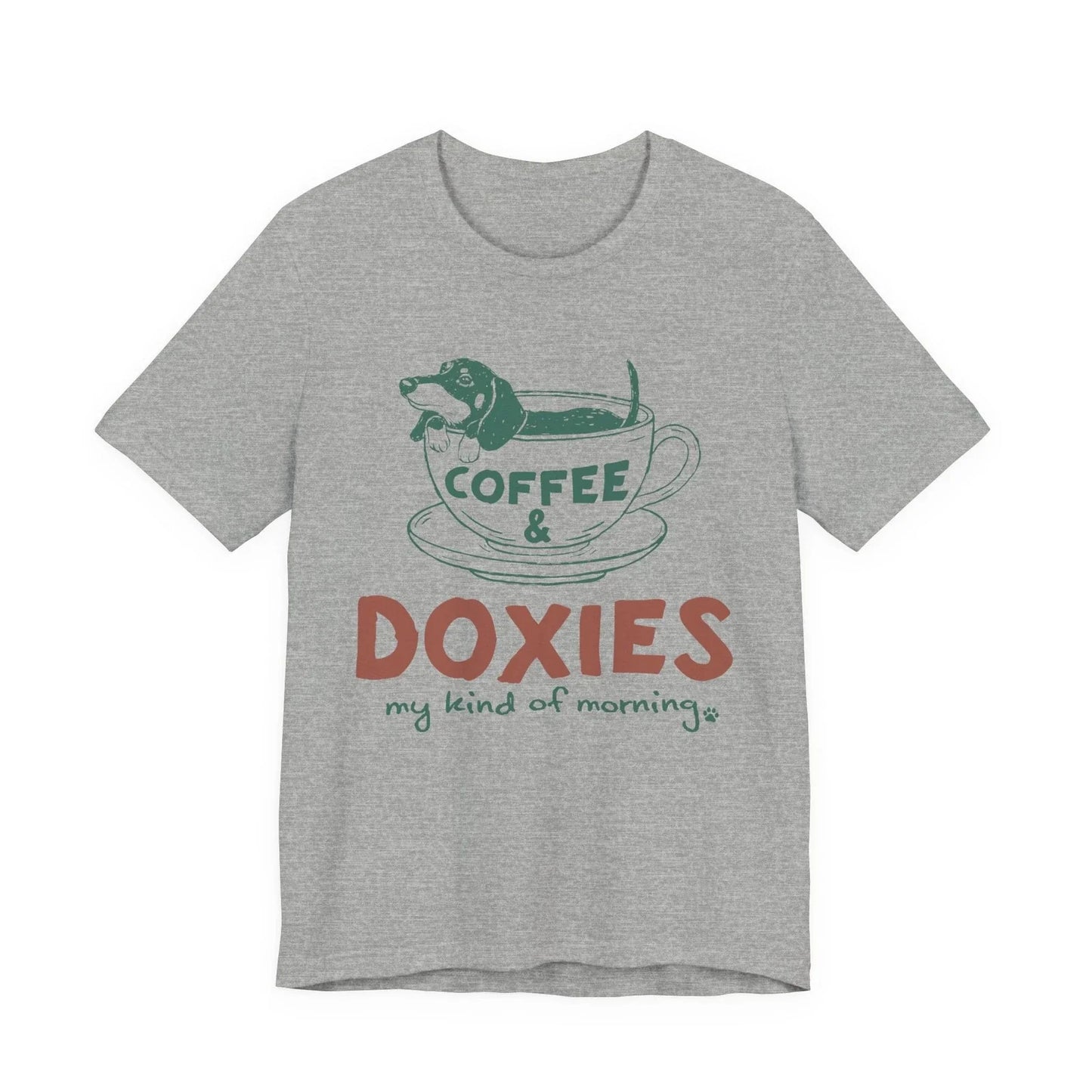Coffee & Doxies T-Shirt | Dachshund Coffee Tee Unisex T-Shirt Unisex T-shirt, Sweatshirt, Hoodie, Long Sleeve Tee - T-Shirt, Sweatshirt, Hoodie