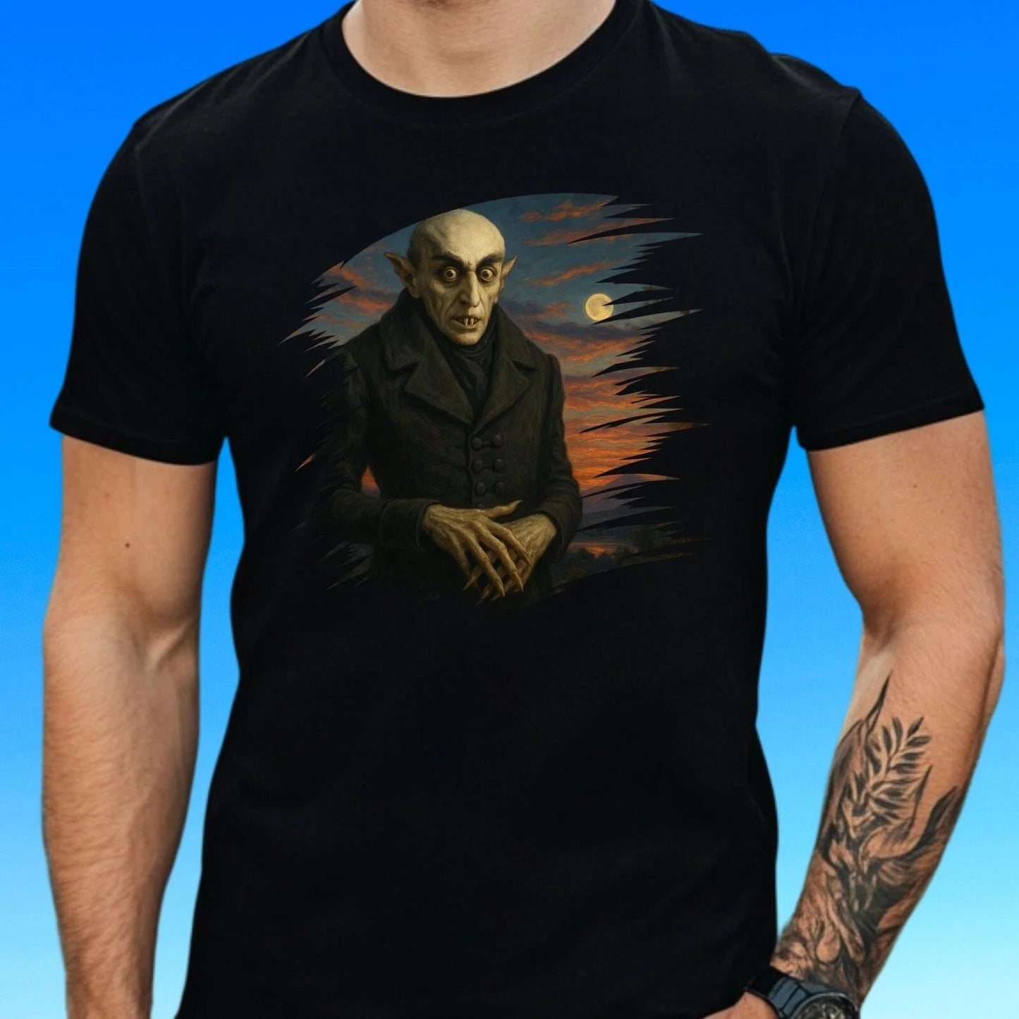 Mens Nosferatu Motif Cotton T-Shirt Size XS to 5XL Unisex T-shirt, Sweatshirt, Hoodie, Long Sleeve Tee - T-Shirt, Sweatshirt, Hoodie