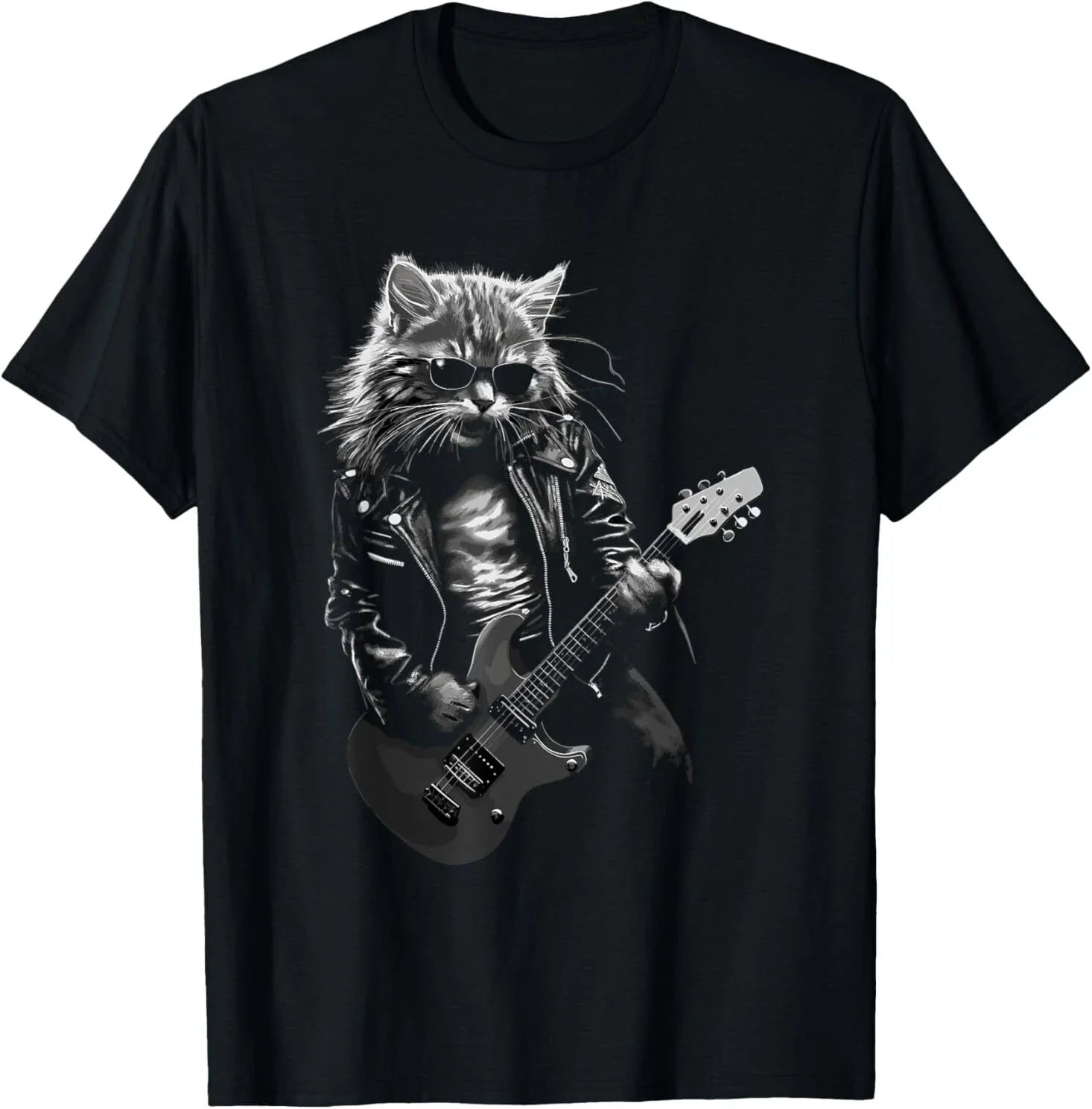 Rock & Roll Music Concert Festival Cat Rock Guitar T-Shirt Unisex T-shirt, Sweatshirt, Hoodie, Long Sleeve Tee - T-Shirt, Sweatshirt, Hoodie