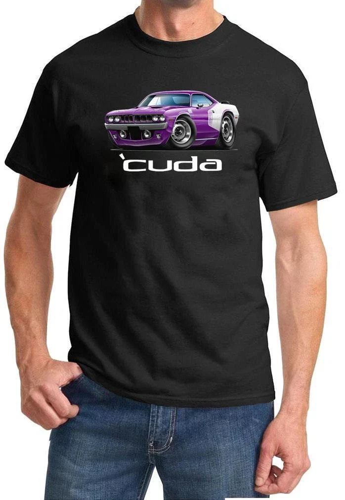 1971 Plymouth Cuda 383 Classic Full Color Cartoon Tshirt NEW FREE SHIPPING Unisex T-shirt, Sweatshirt, Hoodie, Long Sleeve Tee - T-Shirt, Sweatshirt, Hoodie