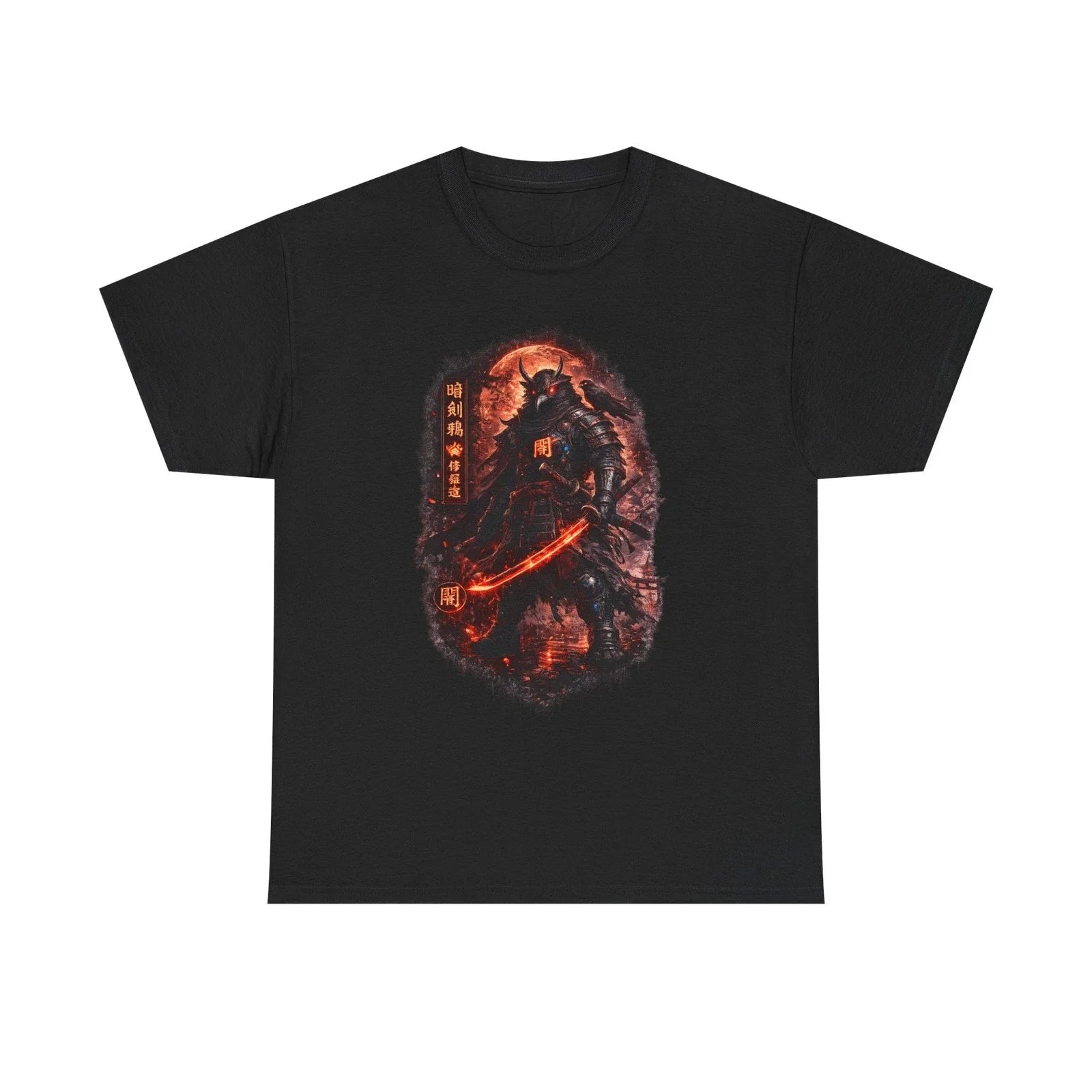 Cyber Samurai Raven T-Shirt | Japanese Streetwear Graphic Tee Unisex T-shirt, Sweatshirt, Hoodie, Long Sleeve Tee - T-Shirt, Sweatshirt, Hoodie