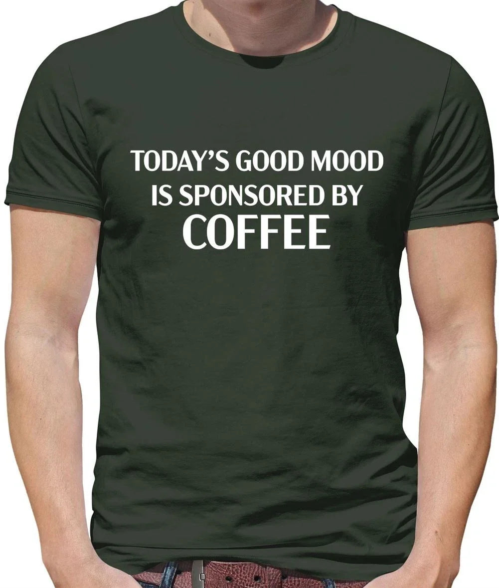 Today's Good Mood Sponsored By Coffee - Mens T-Shirt - Latte Flat White Funny Unisex T-shirt, Sweatshirt, Hoodie, Long Sleeve Tee - T-Shirt, Sweatshirt, Hoodie