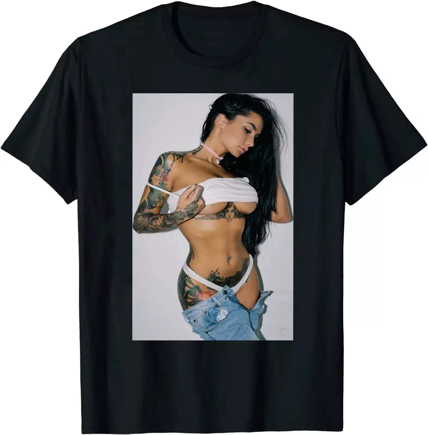 Hot Girl on T-shirt for Men - Sexy Pretty Tattoo Girl Size S-5XL Gift Fans Unisex T-shirt, Sweatshirt, Hoodie, Long Sleeve Tee - T-Shirt, Sweatshirt, Hoodie
