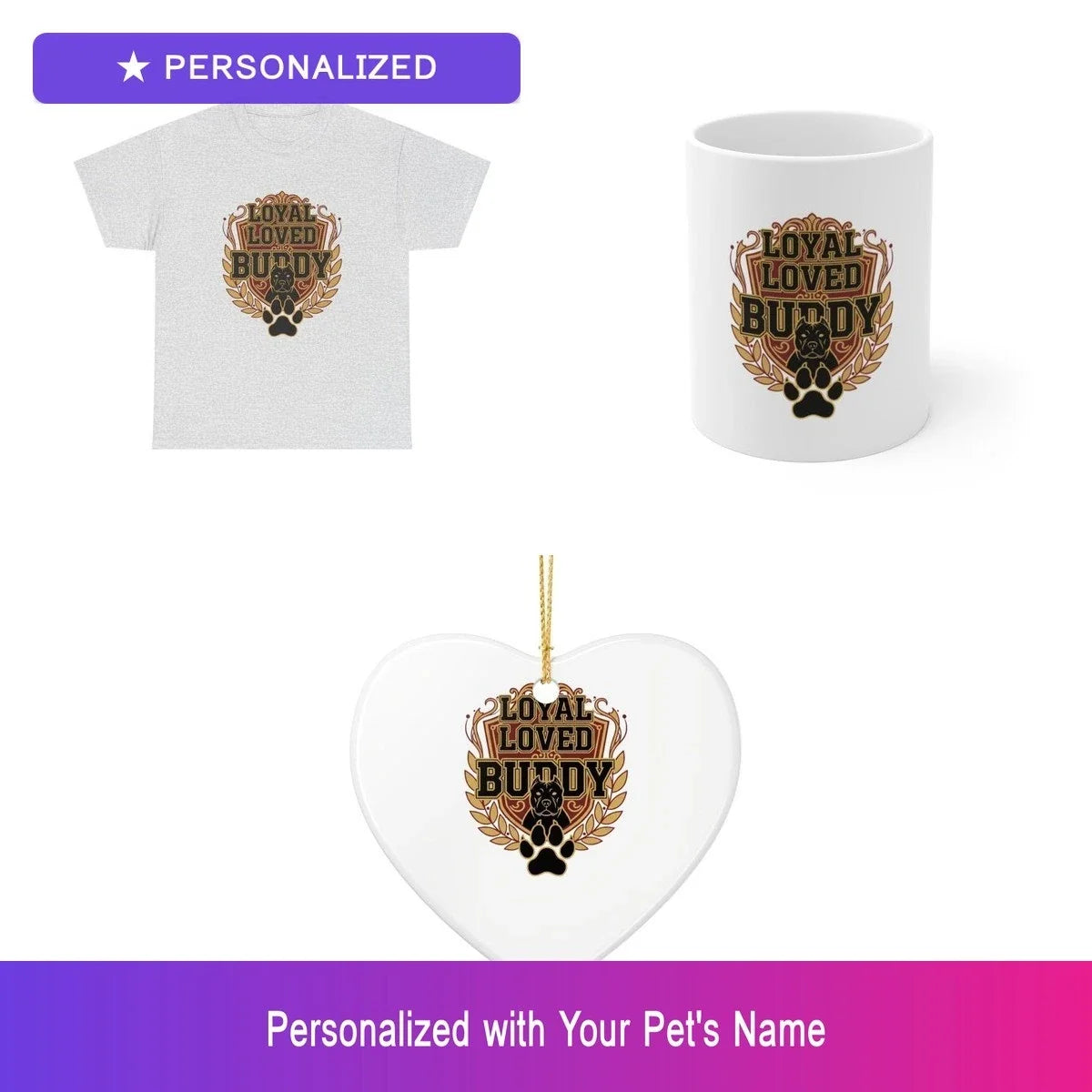 Custom Pitbull Pit Bull Pet Lover Gift Set Shirt Mug Ornament Personalized Name Unisex T-shirt, Sweatshirt, Hoodie, Long Sleeve Tee - T-Shirt, Sweatshirt, Hoodie
