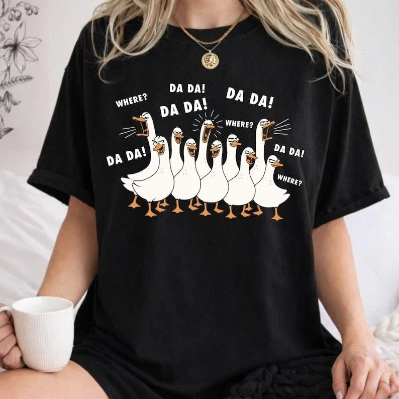 Funny Dad Shirt Where Dada Dad Ducks Tee, Goose Dad Shirt, Custom Goose Teacher Unisex T-shirt, Sweatshirt, Hoodie, Long Sleeve Tee - T-Shirt, Sweatshirt, Hoodie